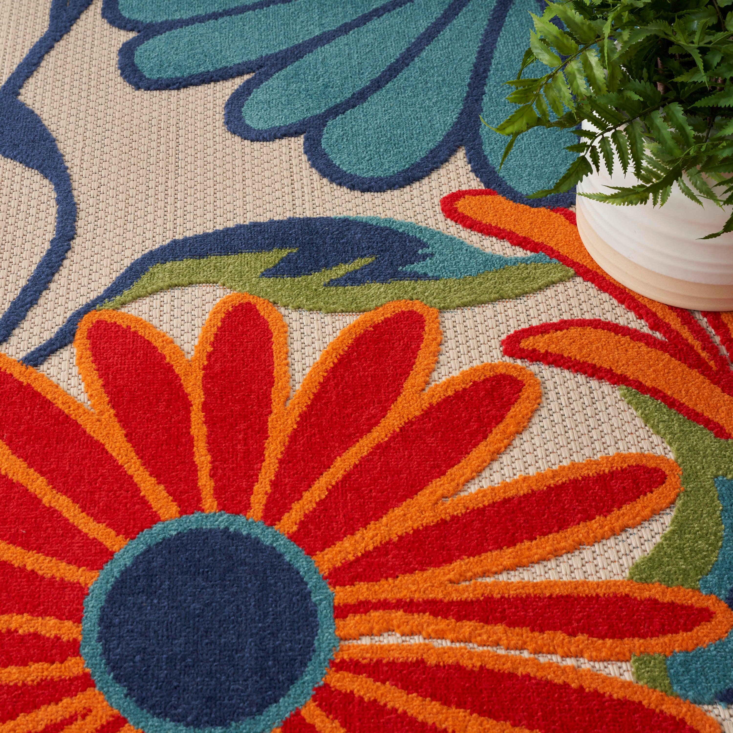 Nourison Home Splash 9' X 12' Daisy Floral Area Rug, Multi, large