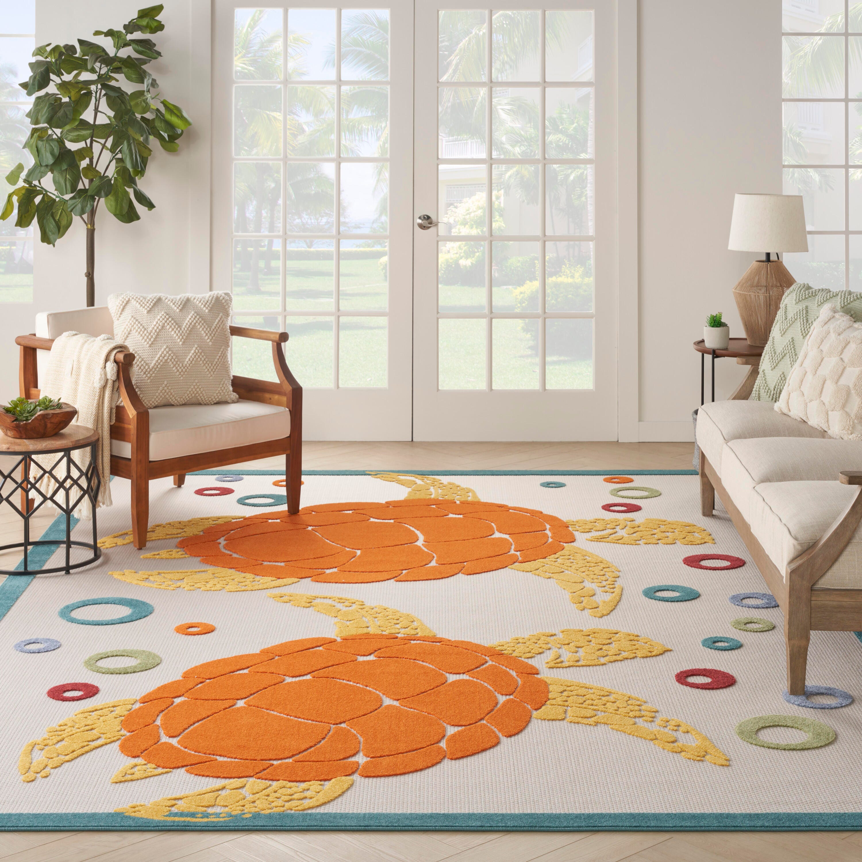 Nourison Home Splash 9' X 12' Motif Area Rug, Teal/Multi, large