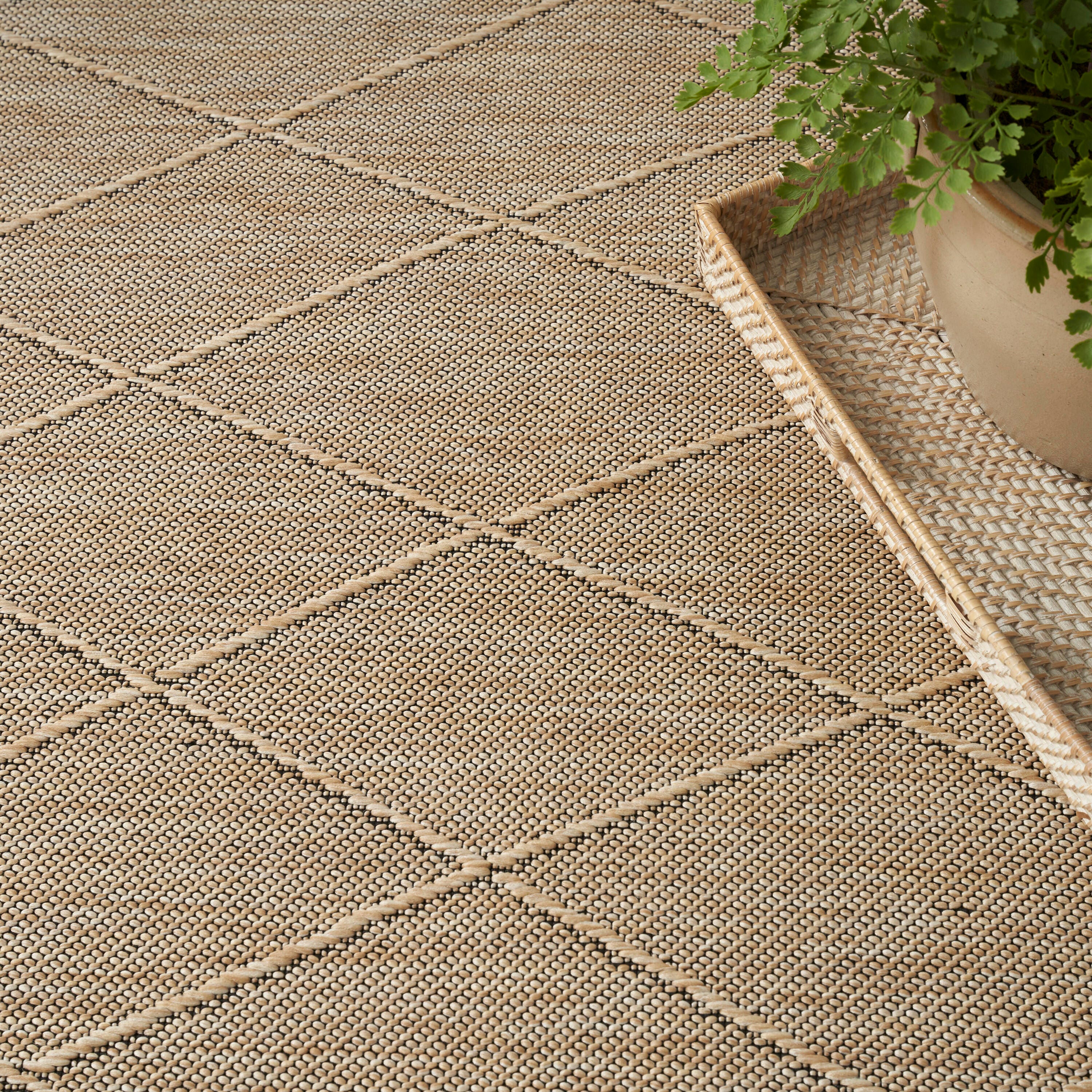 Nourison Home Washable Solutions 4' x 6' Indoor/Outdoor Rug, Natural, large