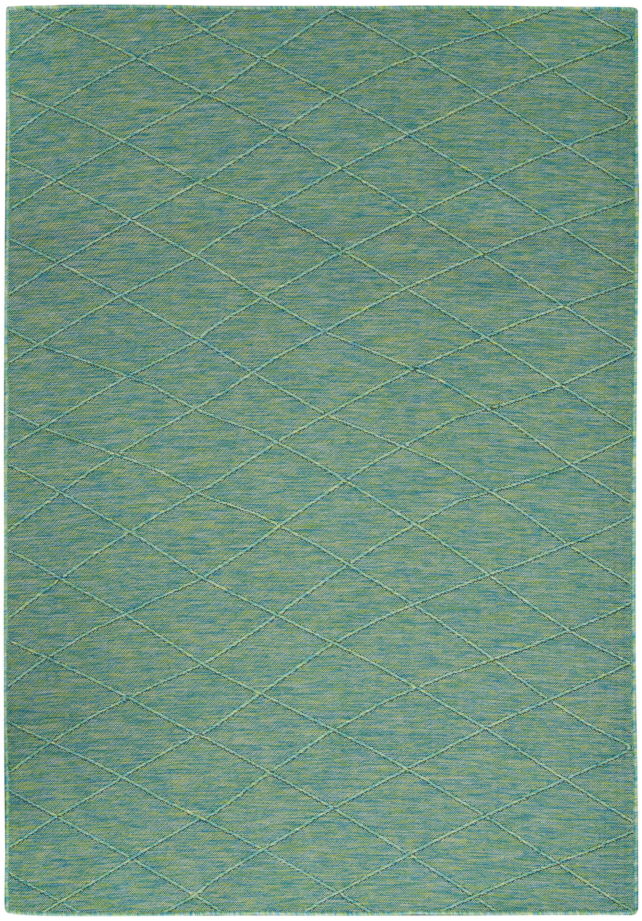 Nourison Home Washable Solutions 6' x 9' Indoor/Outdoor Rug, Blue/Green, large