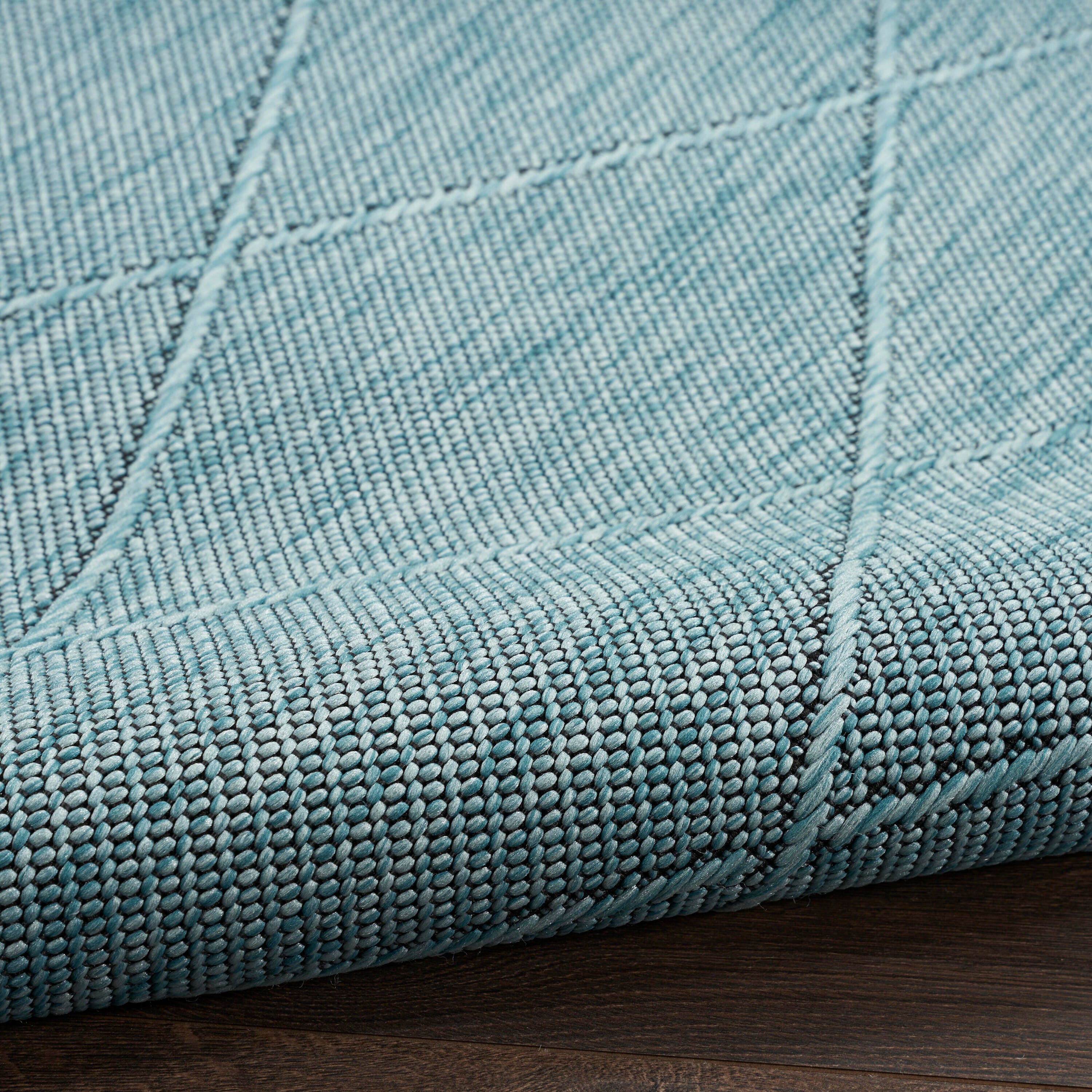 Nourison Home Washable Solutions 8' x 10' Indoor/Outdoor Rug, Aqua, large