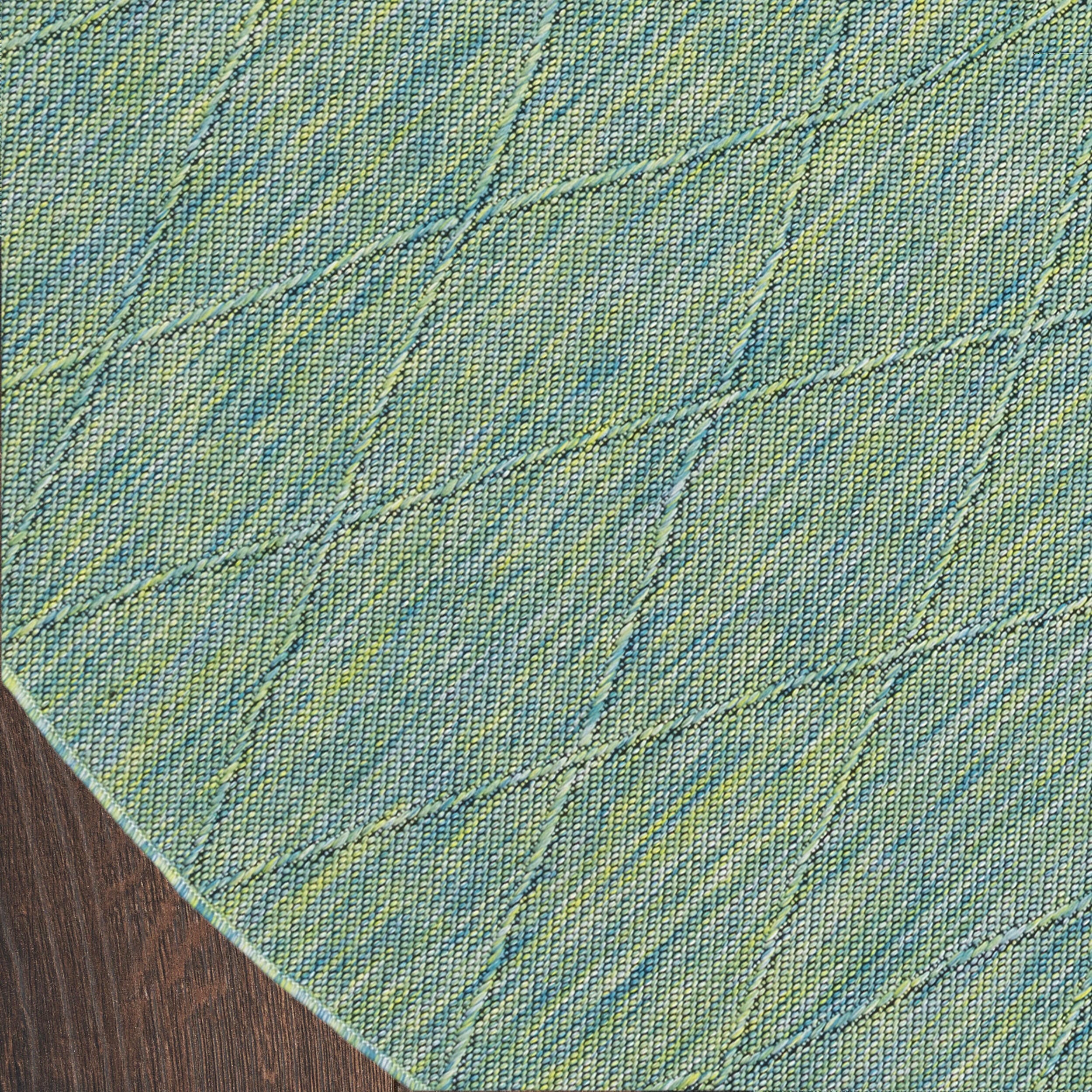 Nourison Home Washable Solutions 8' x Indoor/Outdoor Rug, Blue/Green, large