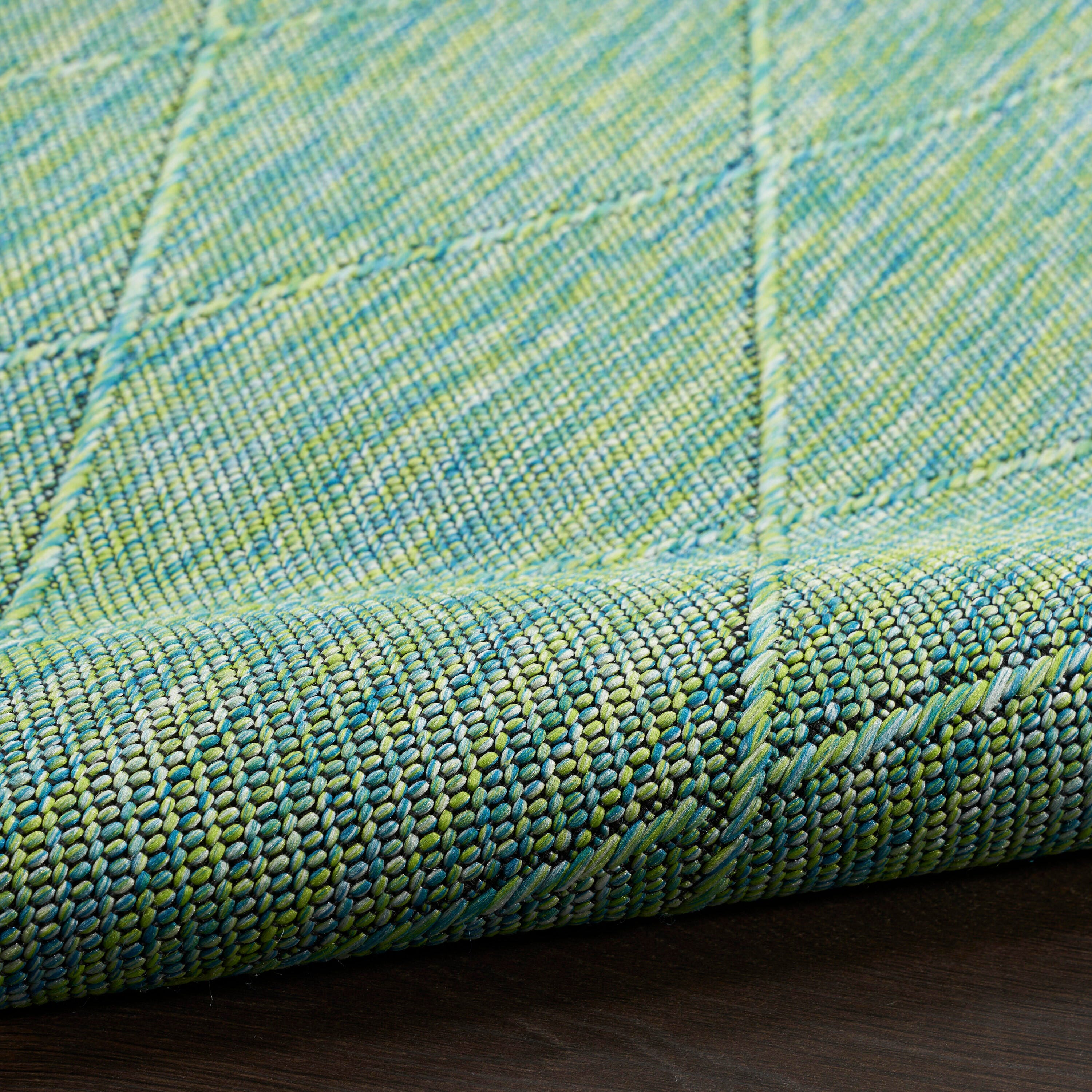 Nourison Home Washable Solutions 8' x Indoor/Outdoor Rug, Blue/Green, large