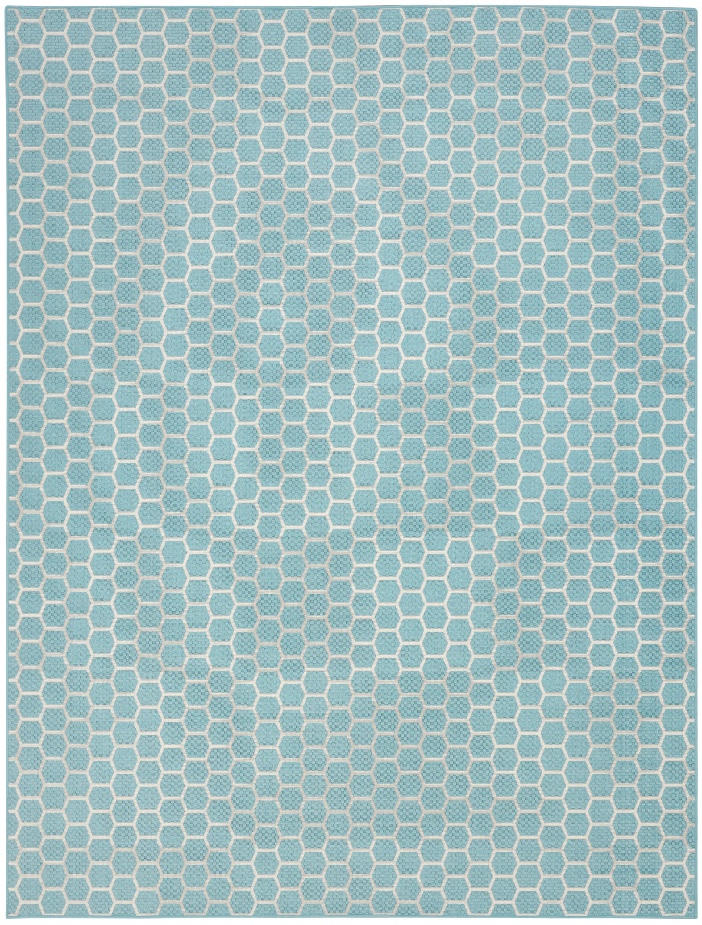 Nourison Home Twist Reversible Indoor/Outdoor 10' x 14' Area Rug, Aqua, large