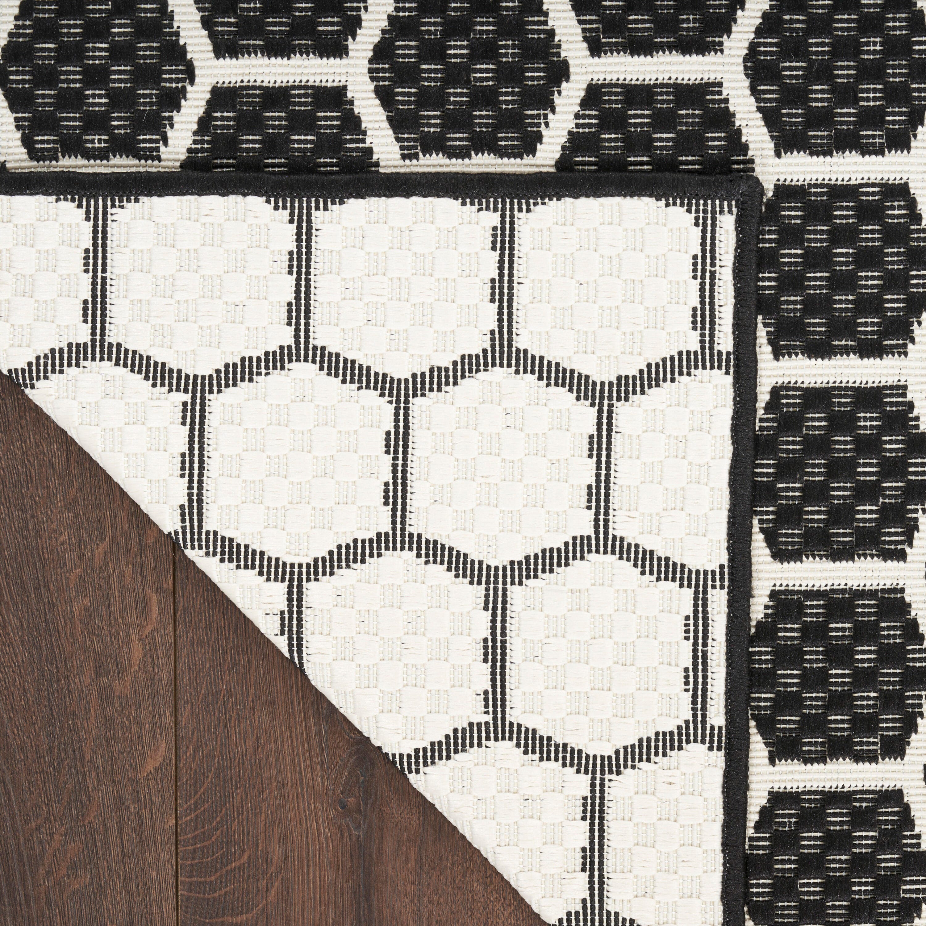 Nourison Home Twist Reversible Indoor/Outdoor 2' x 6' Area Rug, Black, large