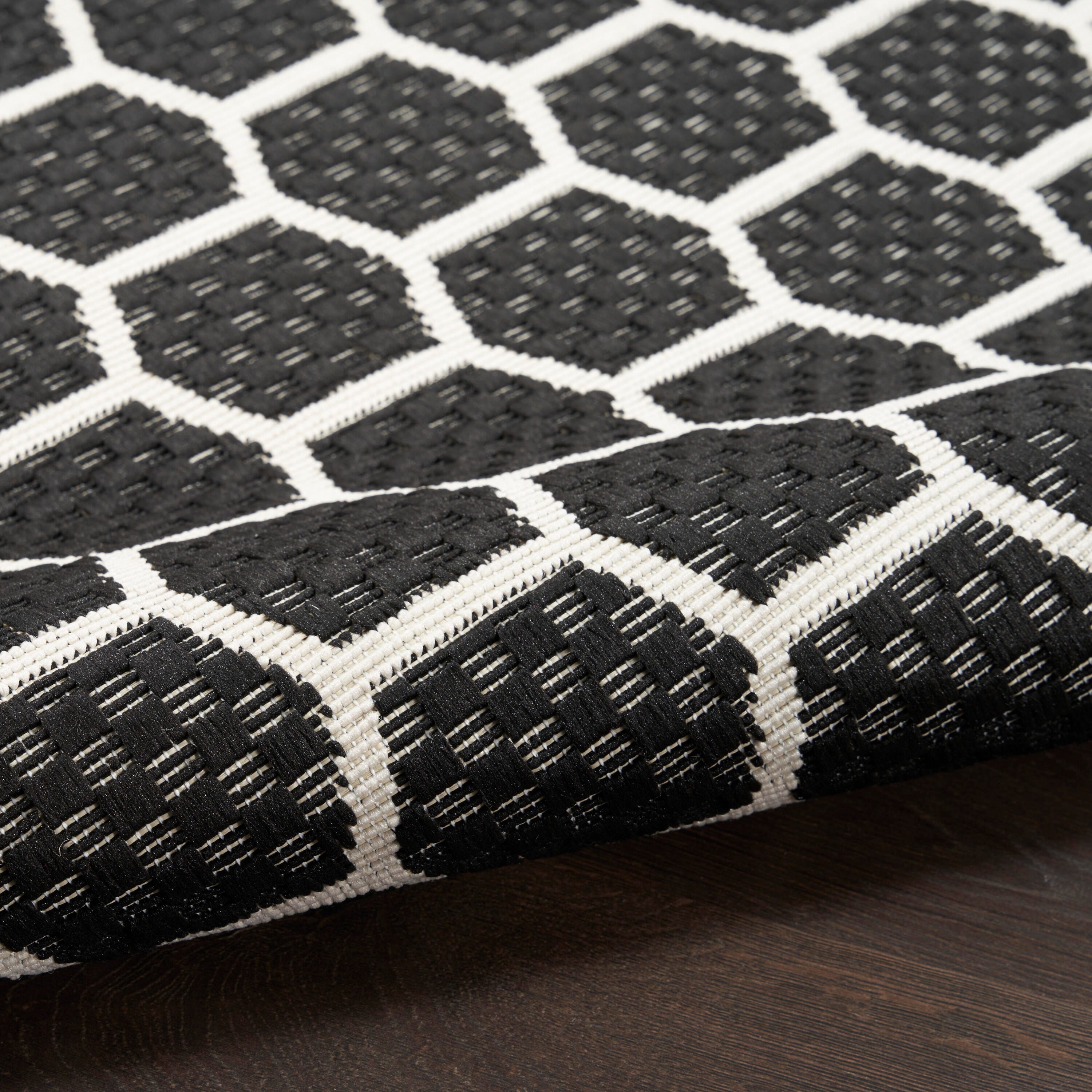 Nourison Home Twist Reversible Indoor/Outdoor 2' x 6' Area Rug, Black, large