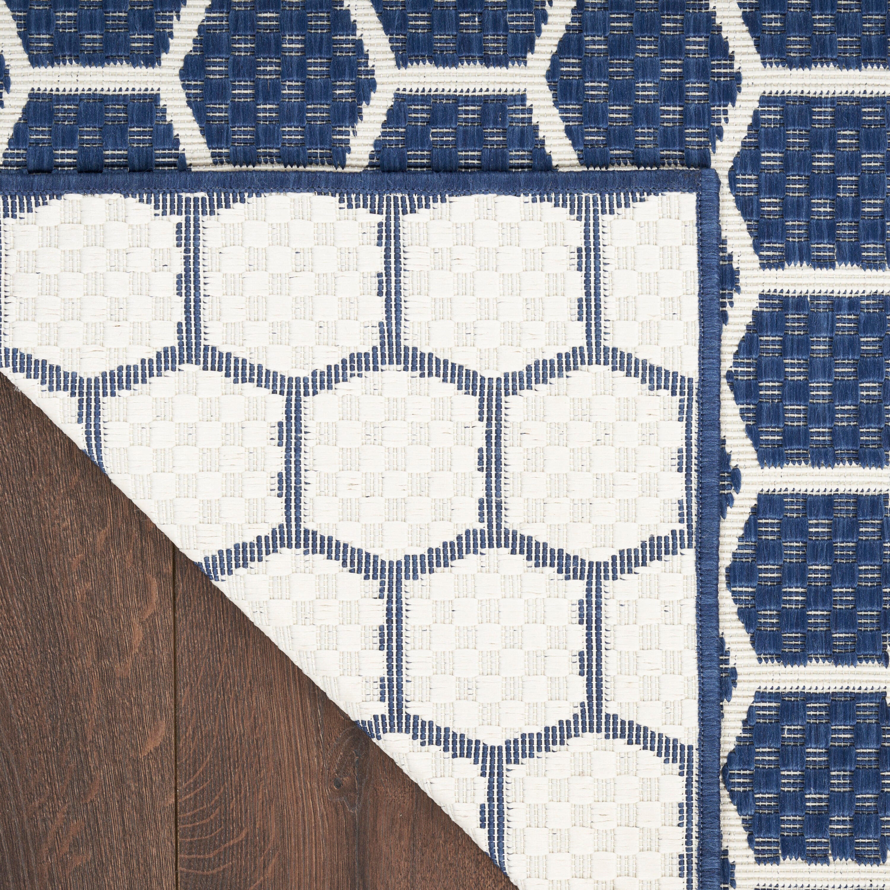 Nourison Home Twist Reversible Indoor/Outdoor 2' x 6' Area Rug, Navy, large