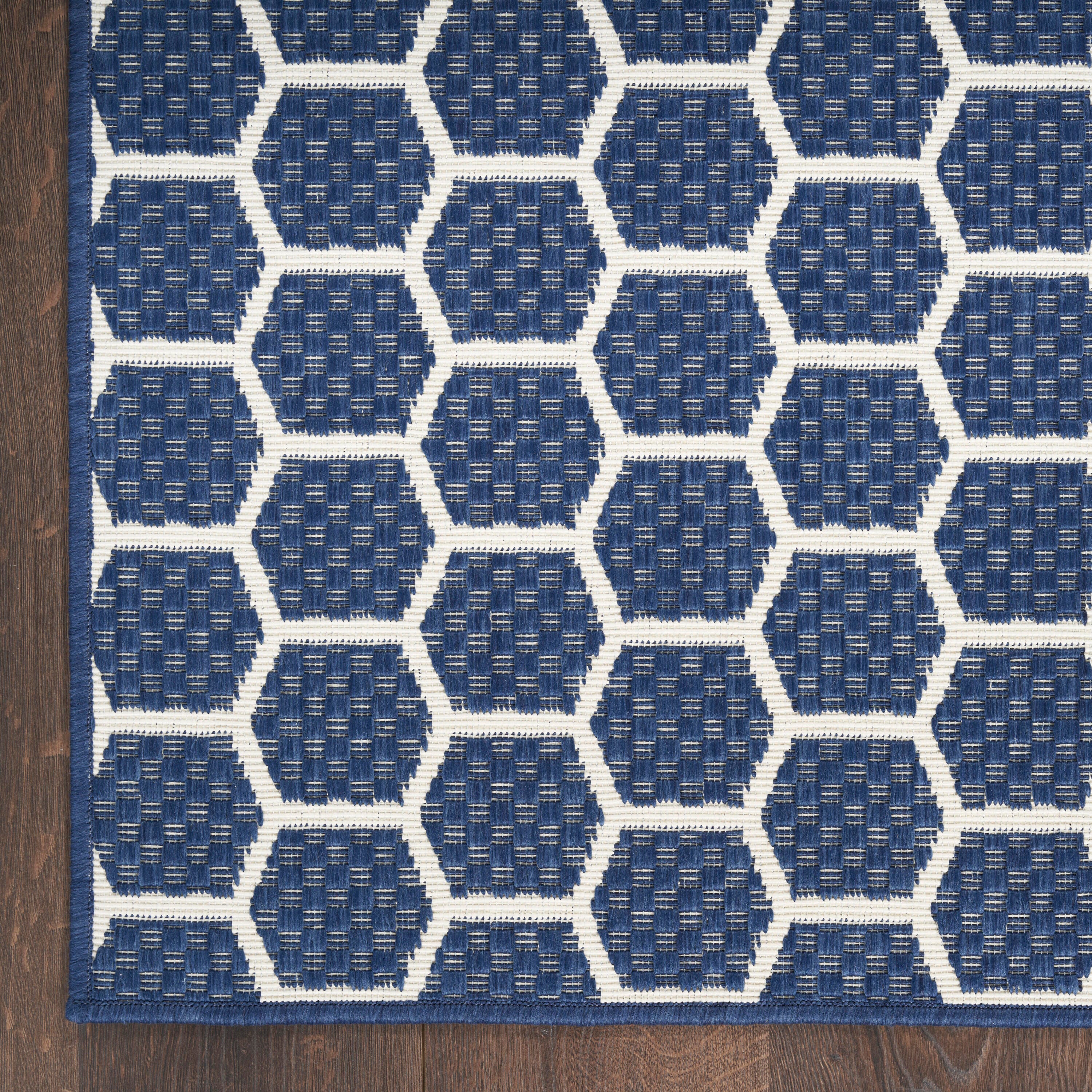 Nourison Home Twist Reversible Indoor/Outdoor 2' x 6' Area Rug, Navy, large