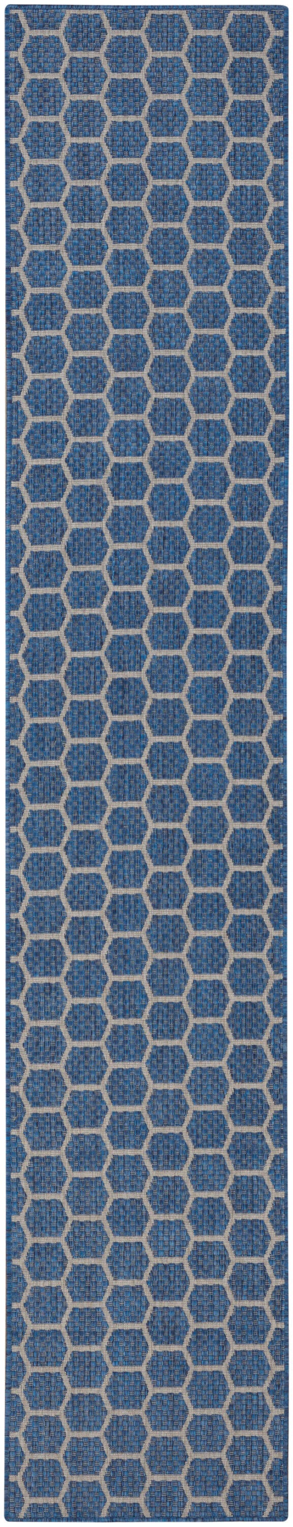 Nourison Home Twist Reversible Indoor/Outdoor 2'2" x 12' Area Rug, Blue, large