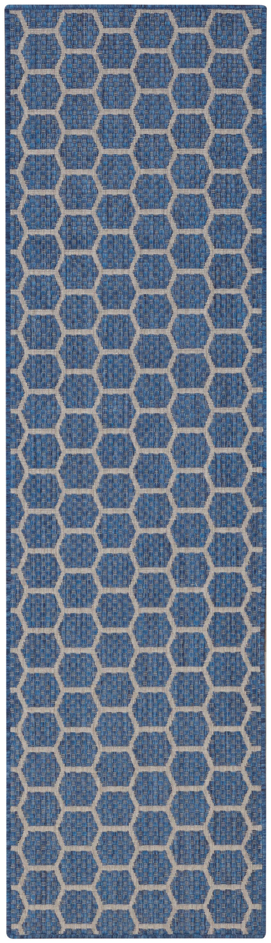 Nourison Home Twist Reversible Indoor/Outdoor 2'2" x 8' Area Rug, Blue, large