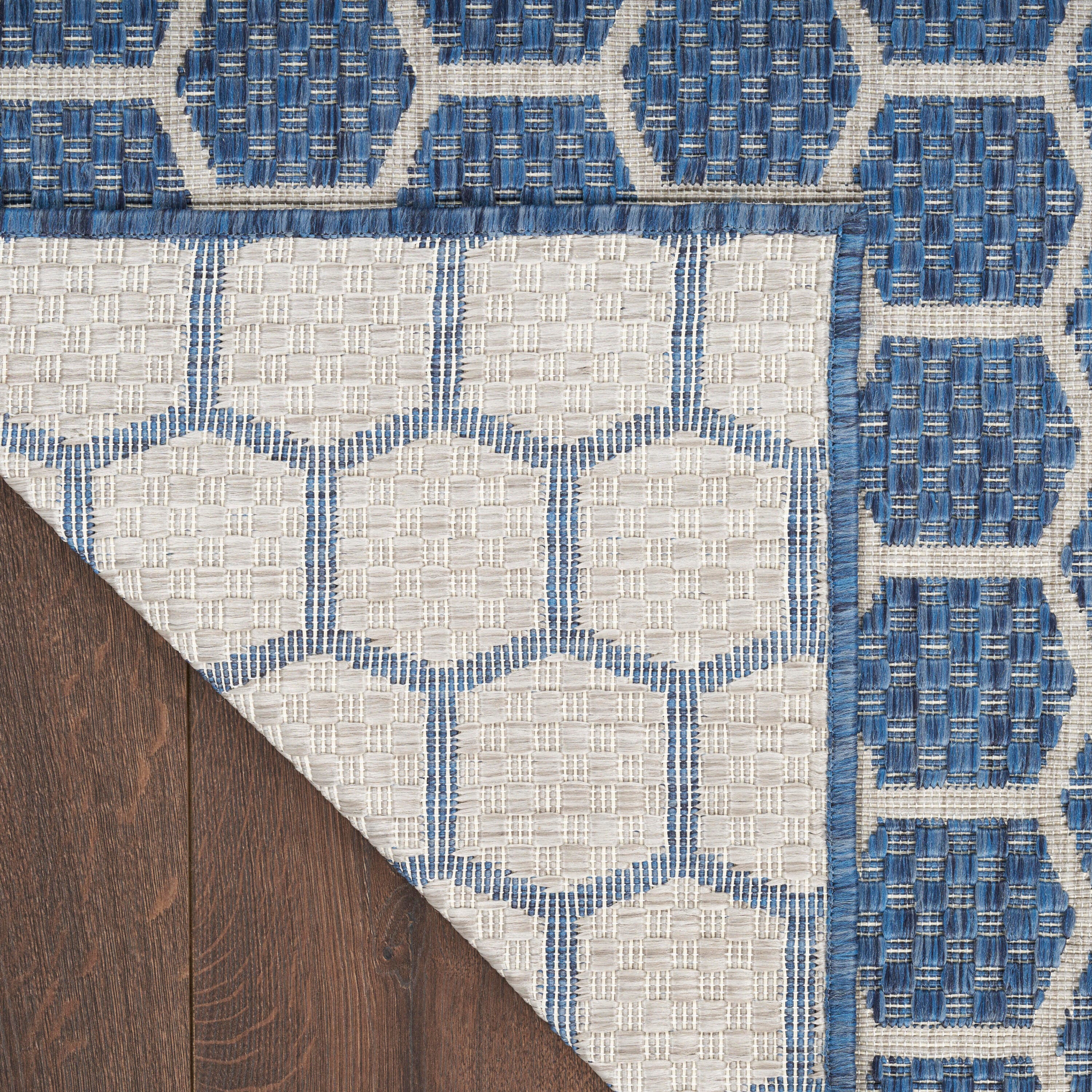 Nourison Home Twist Reversible Indoor/Outdoor 2'2" x 8' Area Rug, Blue, large