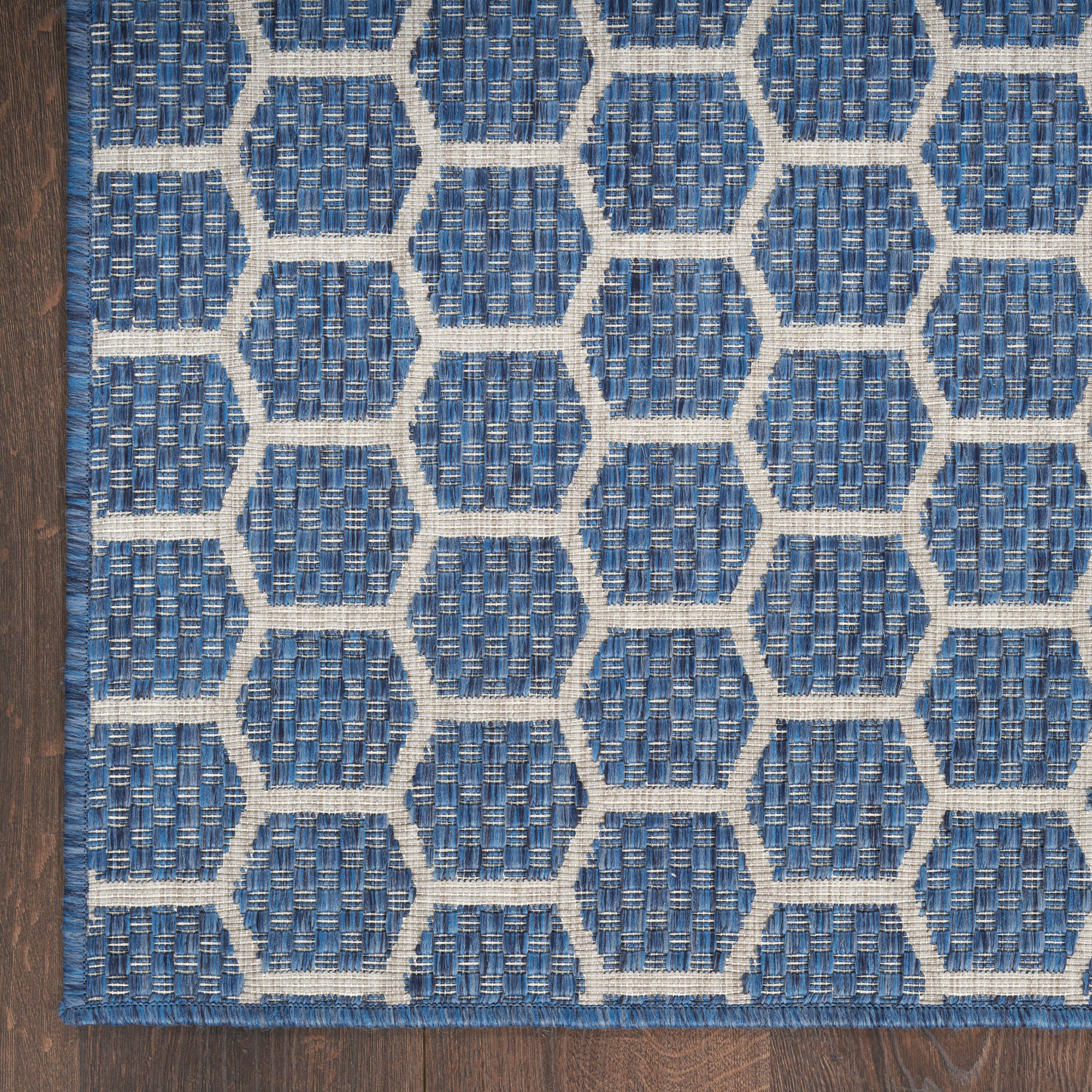 Nourison Home Twist Reversible Indoor/Outdoor 2'2" x 8' Area Rug, Blue, large