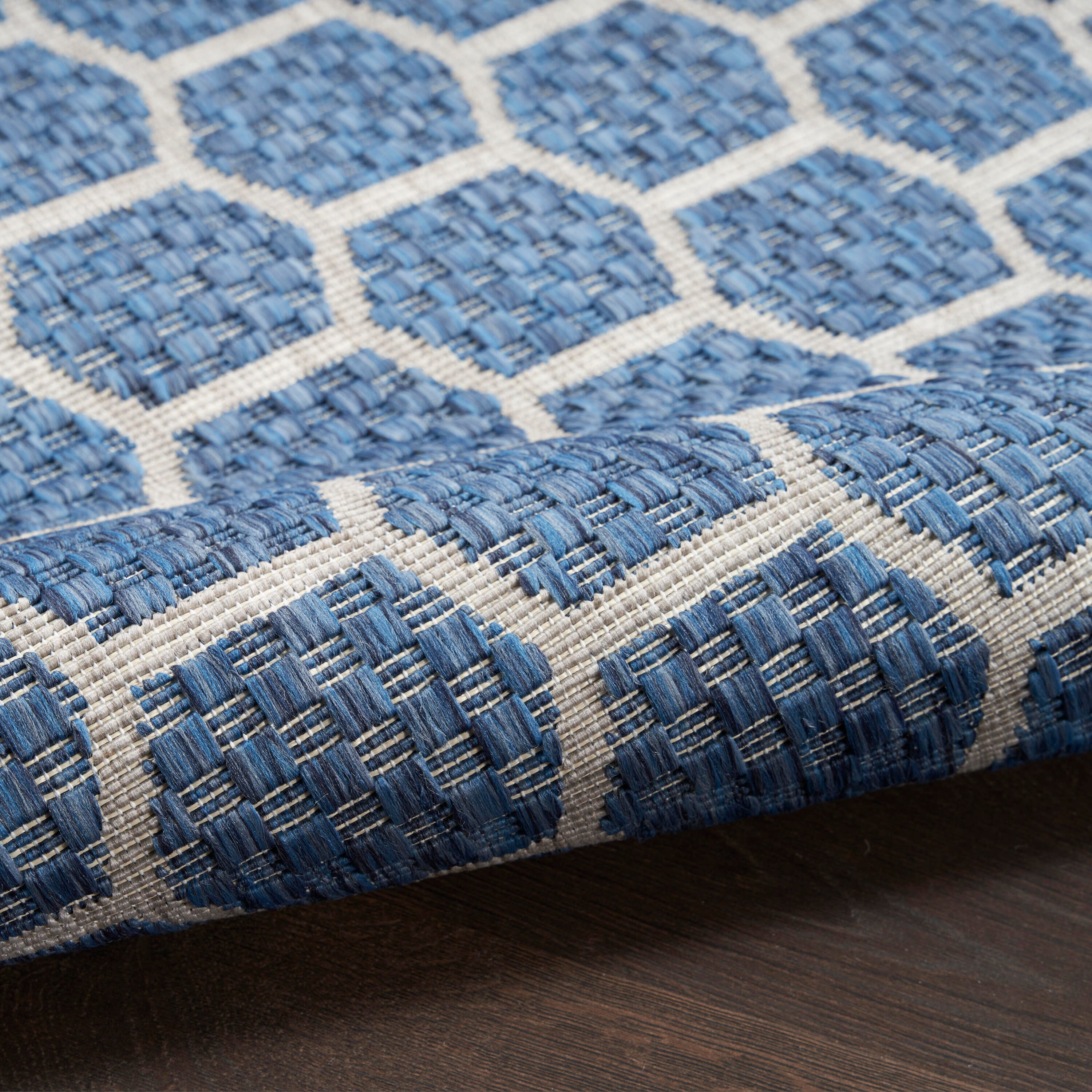 Nourison Home Twist Reversible Indoor/Outdoor 2'2" x 8' Area Rug, Blue, large