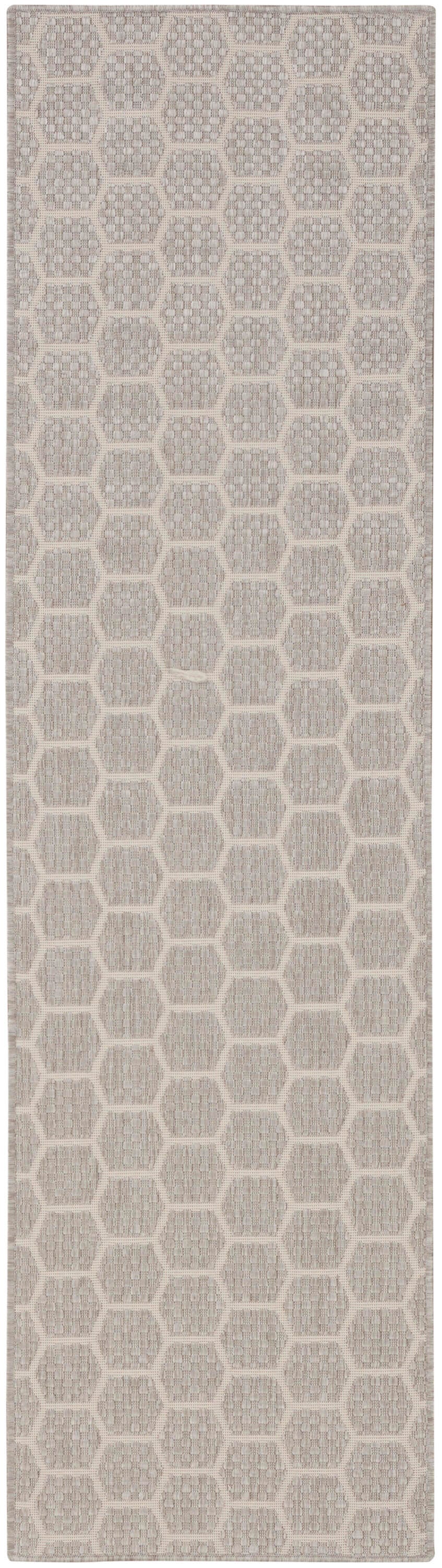 Nourison Home Twist Reversible Indoor/Outdoor 2'2" x 8' Area Rug, Gray, large