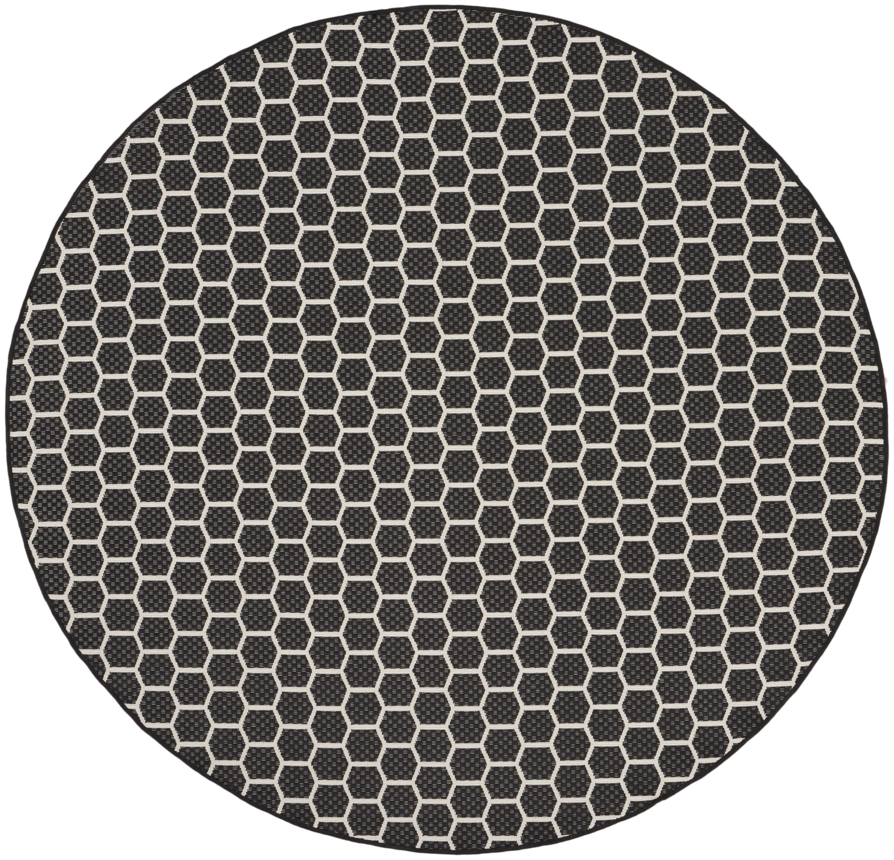 Nourison Home Twist Reversible Indoor/Outdoor 8' x Round Area Rug, Black, large