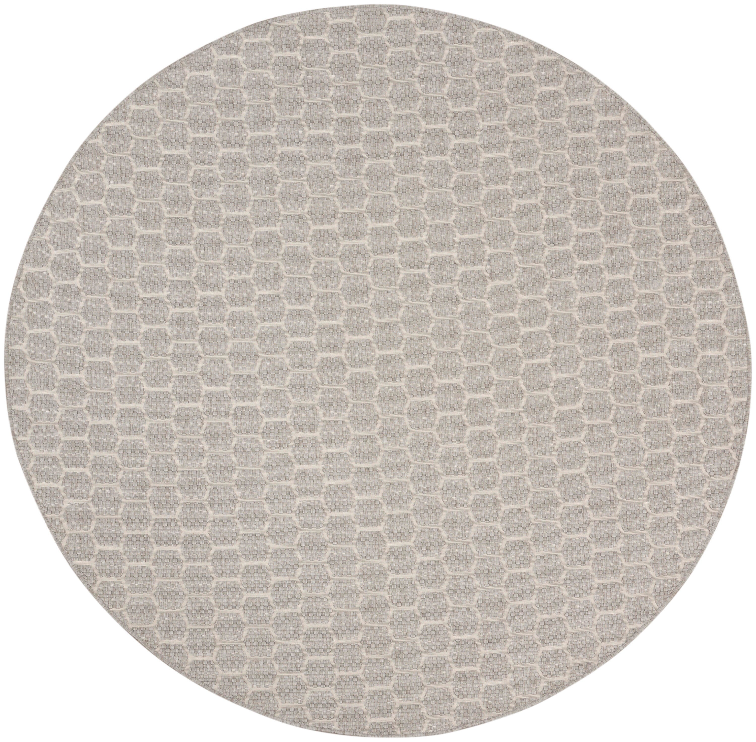 Nourison Home Twist Reversible Indoor/Outdoor 8' x Round Area Rug, Gray, large