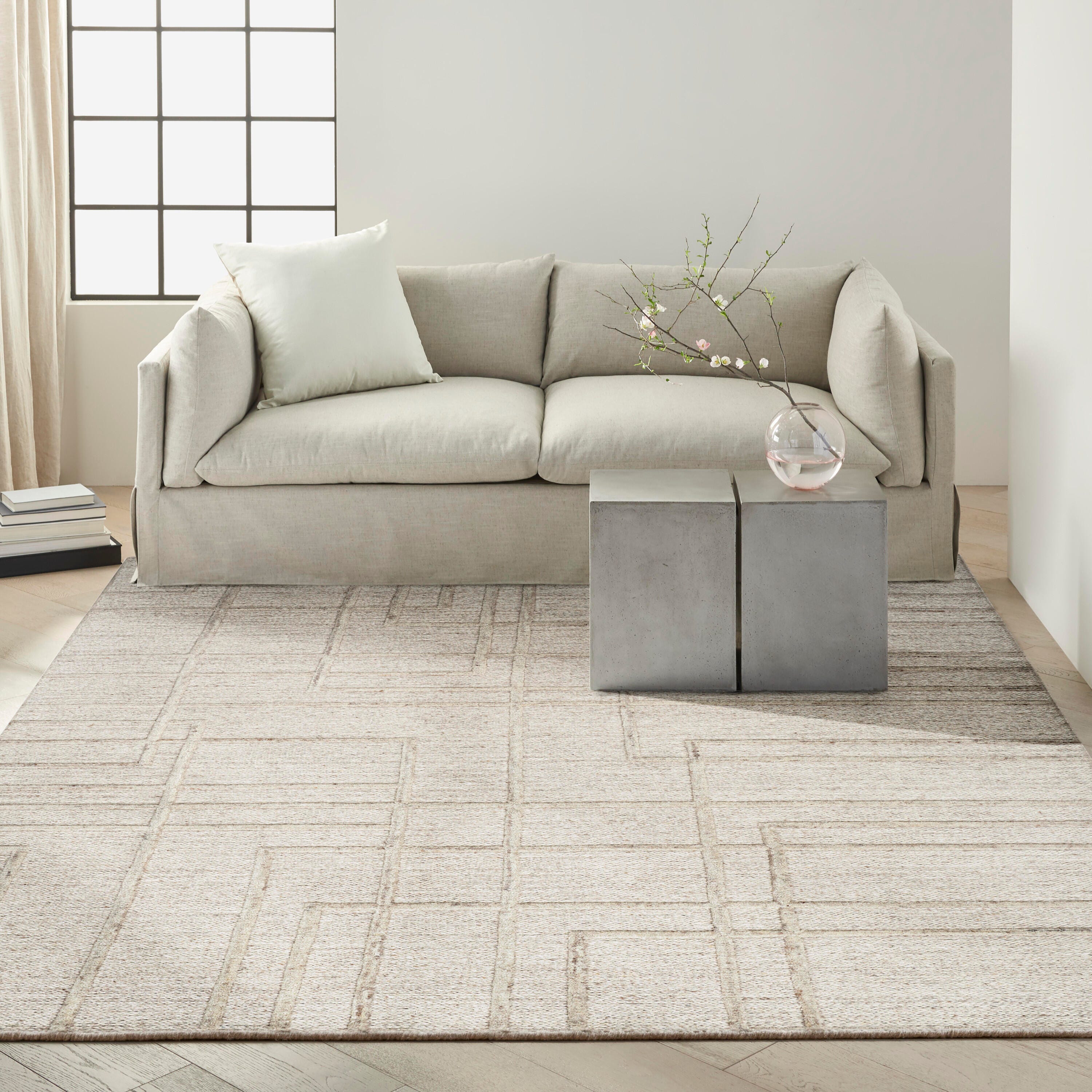 Calvin Klein Impressions 8'6" x 11'6" Area Rug, Silver, large