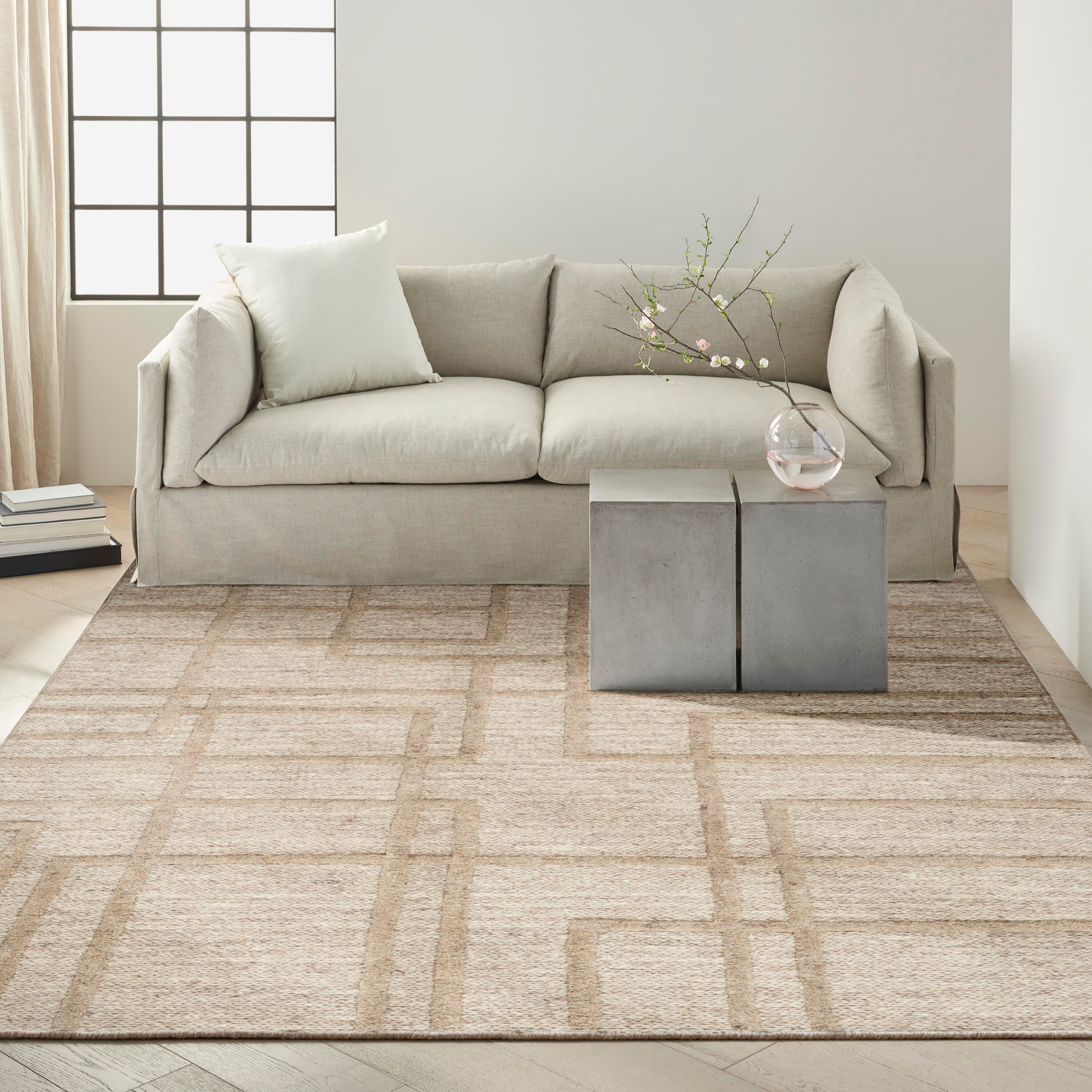 Calvin Klein Impressions 5'3" x 7'3" Area Rug, Camel, large