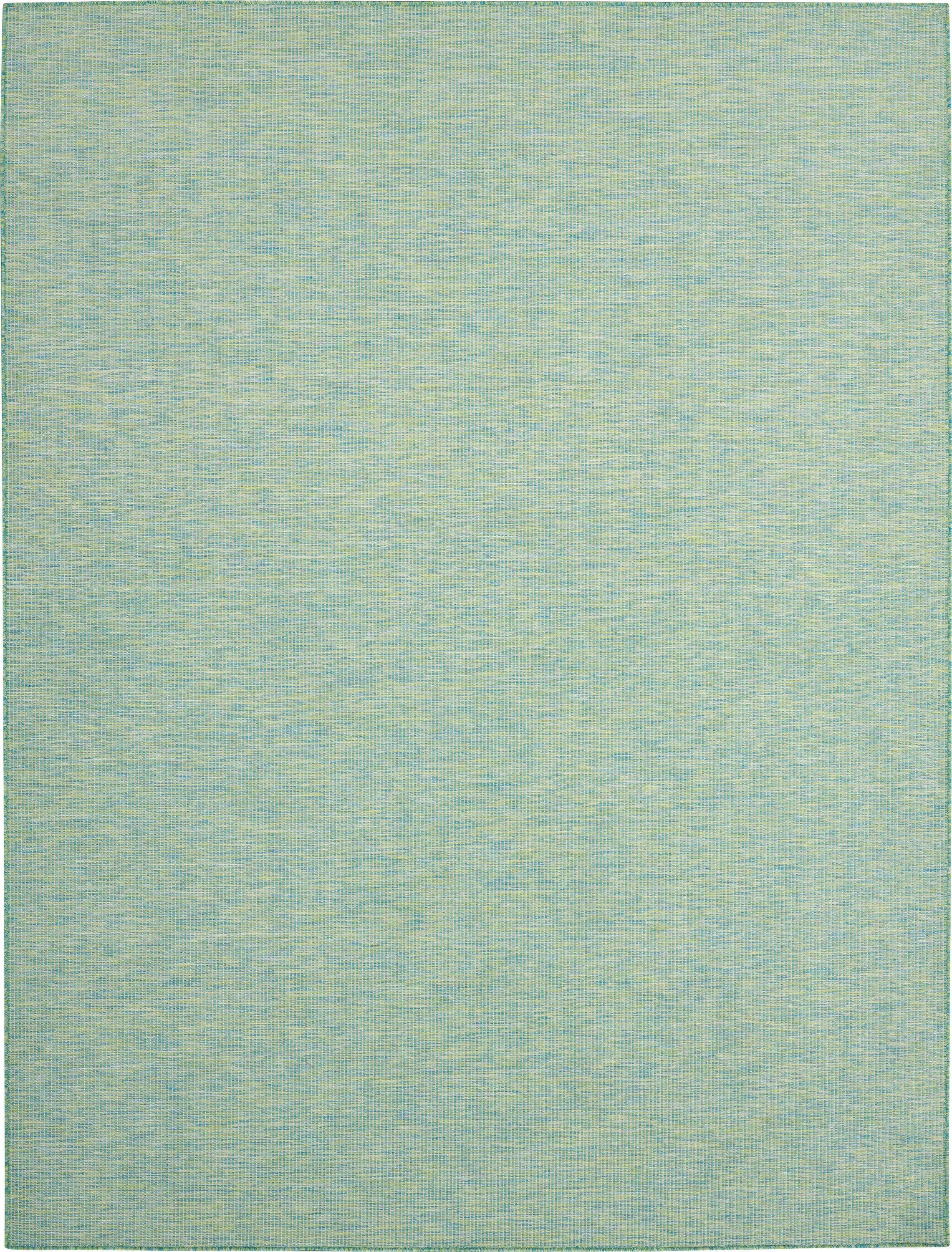 Nourison Home Patio Pop Indoor/Outdoor Solid 10' x 14' Area Rug, Blue Green, large