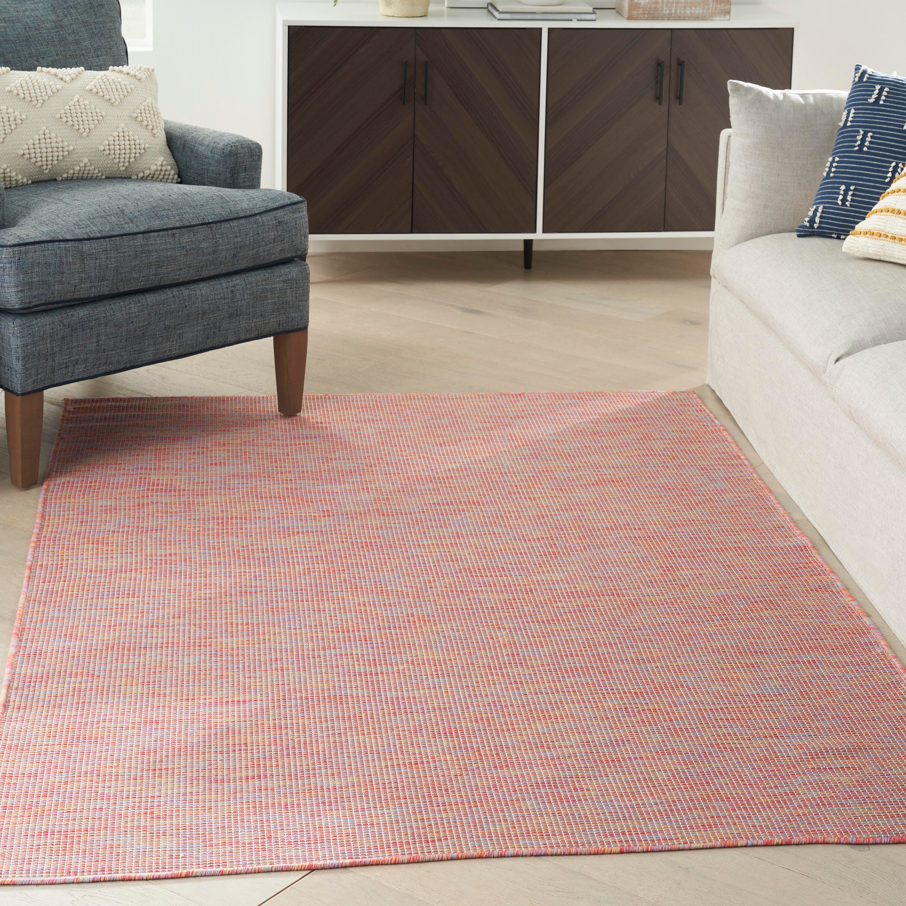 Nourison Home Patio Pop Indoor/Outdoor Solid 5' x 7' Area Rug, Rainbow, rollover