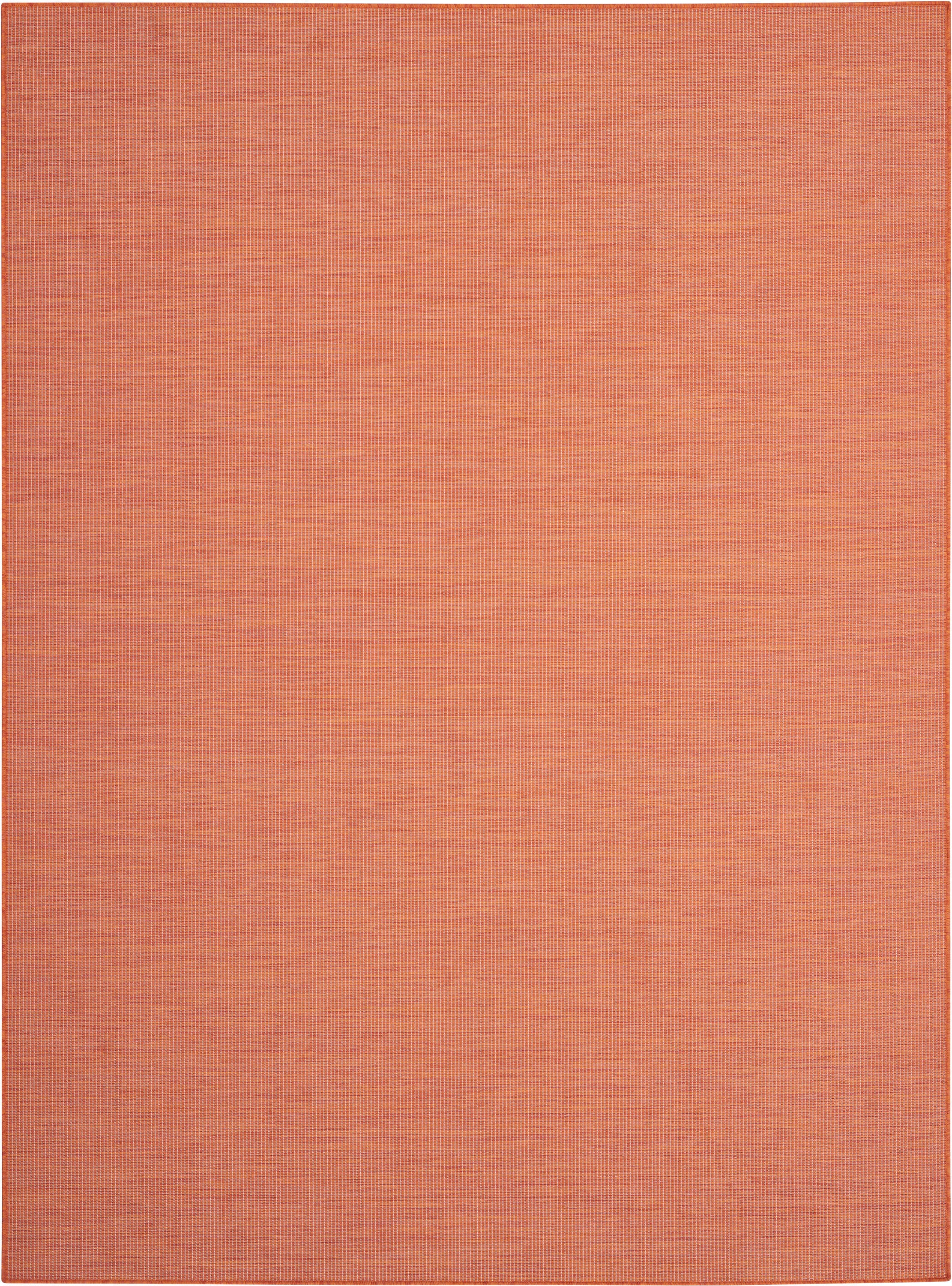 Nourison Home Patio Pop Indoor/Outdoor Solid 9' x 12' Area Rug, Terracotta, large