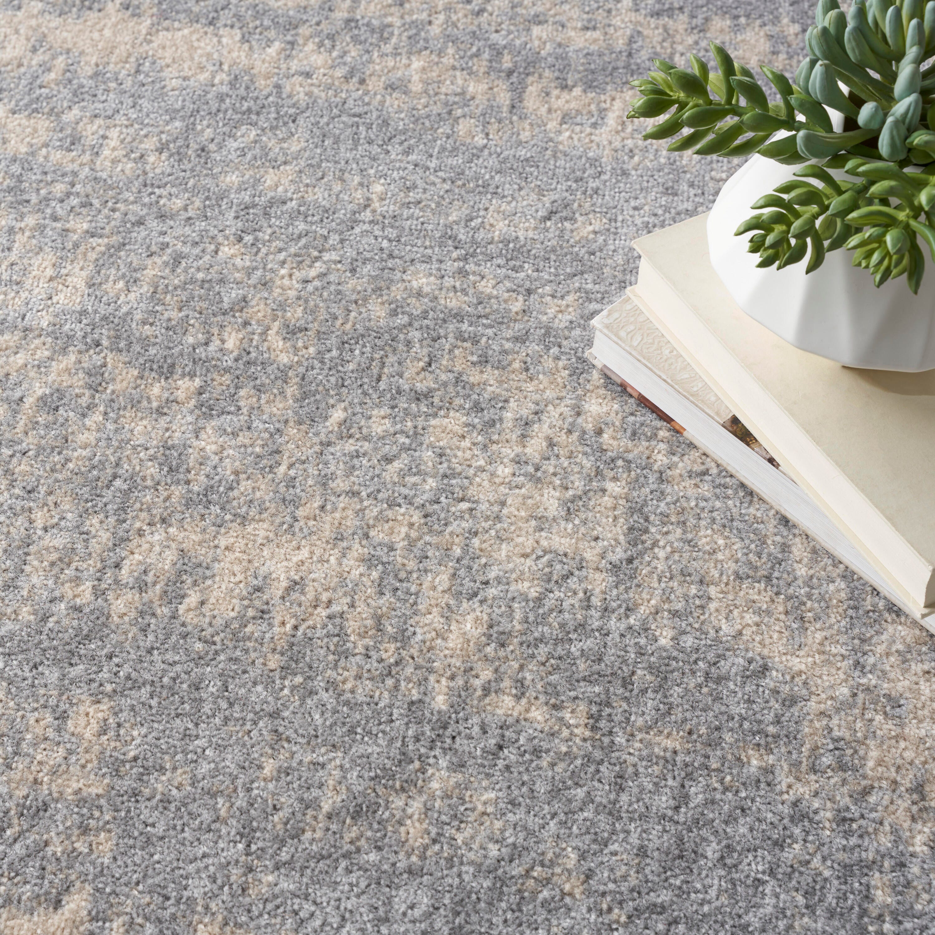 Nourison Home Outdoor Essentials 10' x 14'  Area Rug, Gray/Beige, large