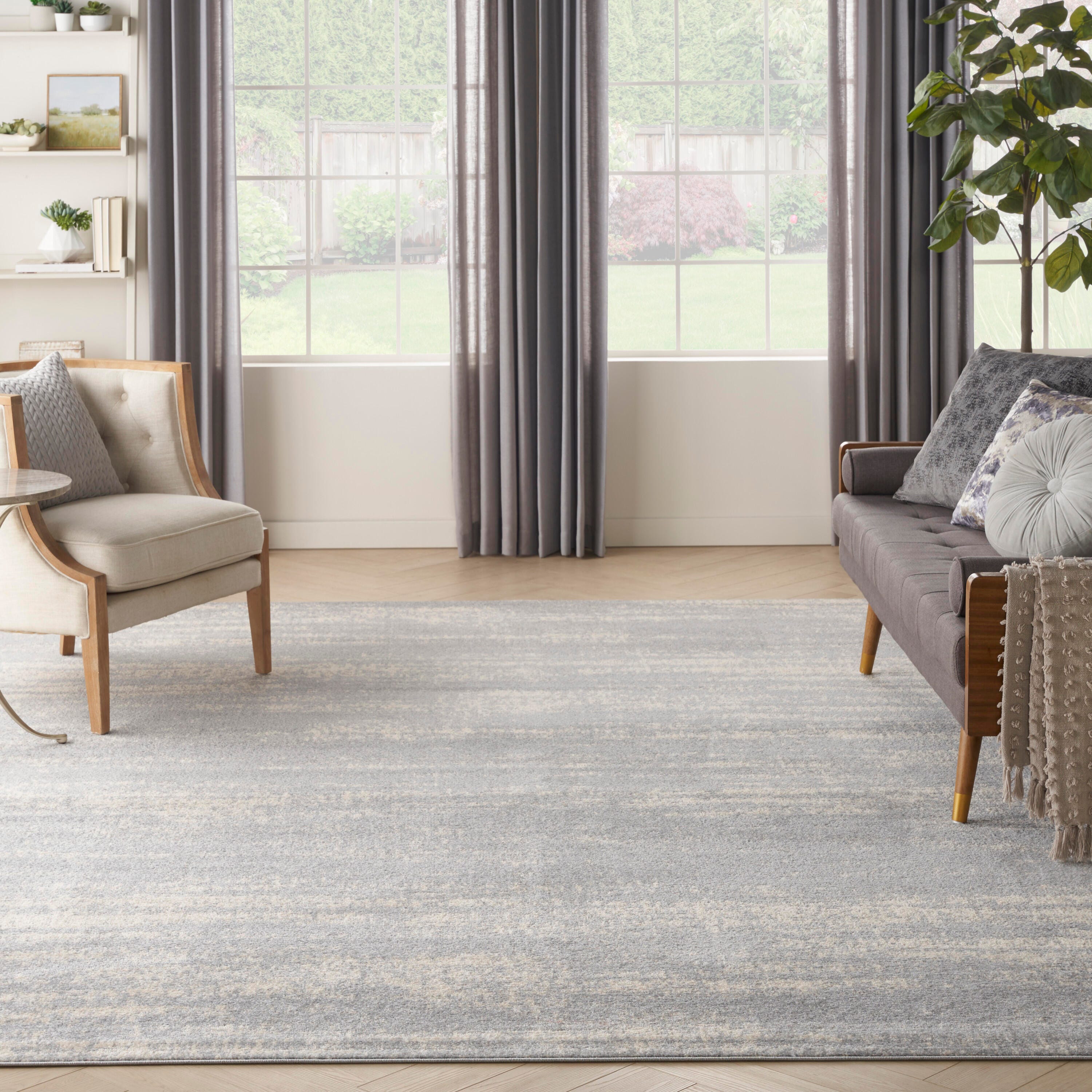 Nourison Home Outdoor Essentials 10' x 14'  Area Rug, Gray/Beige, large