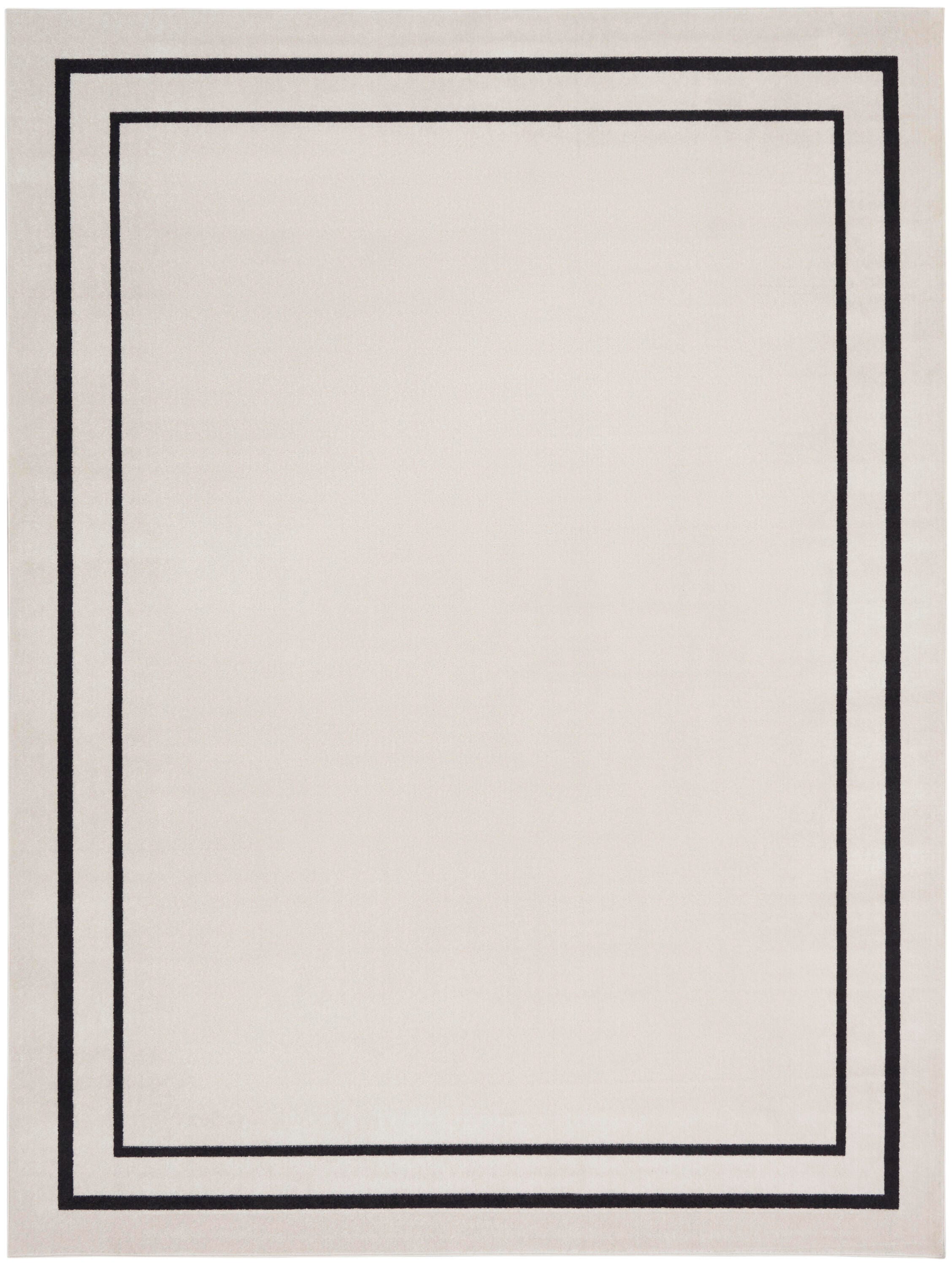 Nourison Home Outdoor Essentials 10' x 14'  Area Rug, Ivory/Black, large