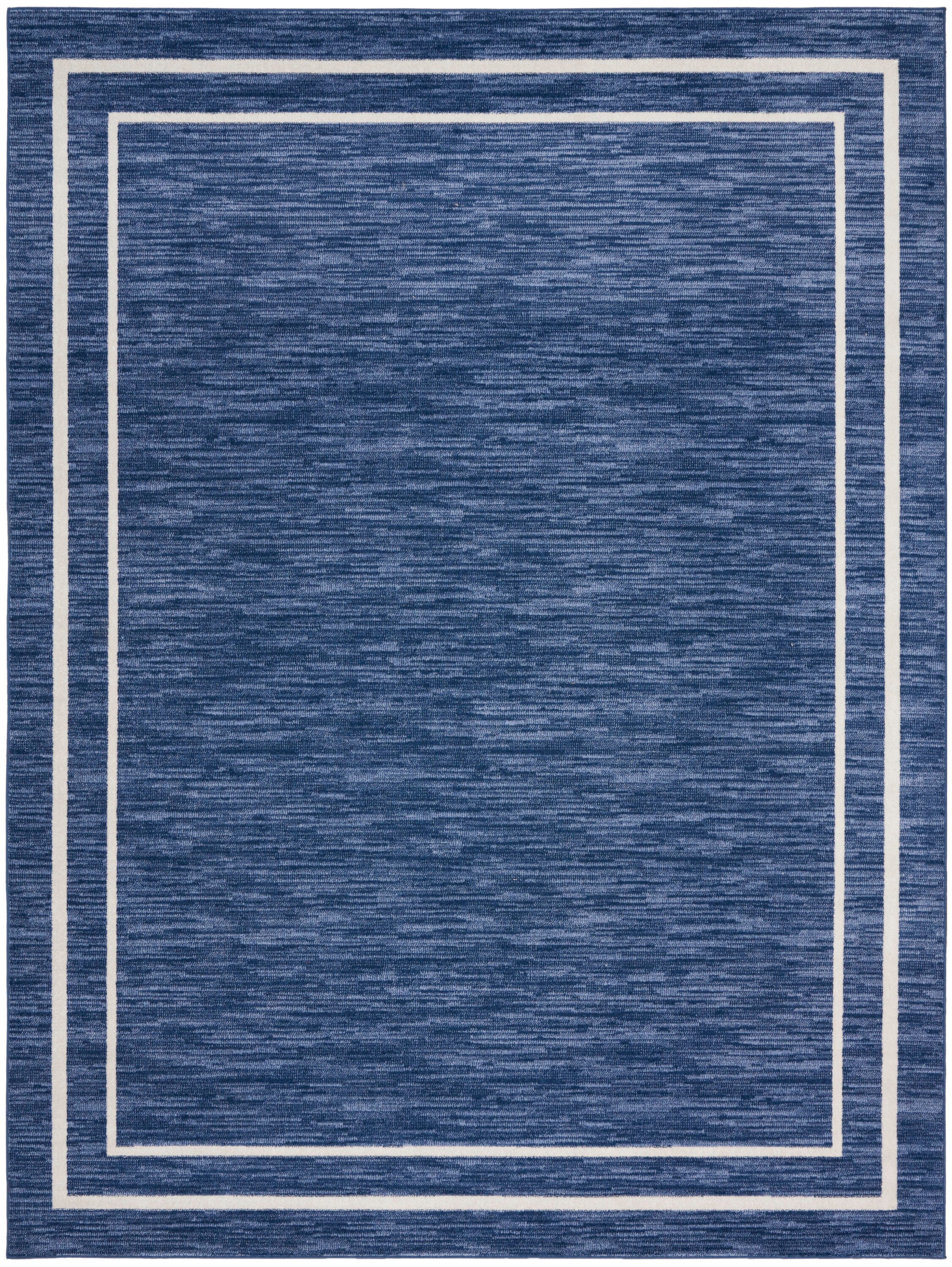 Nourison Home Outdoor Essentials 10' x 14'  Area Rug, Navy/Ivory, large