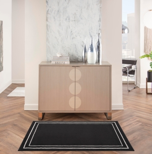 Nourison Home Outdoor Essentials 2' x 4' Area Rug, Black/Ivory, rollover