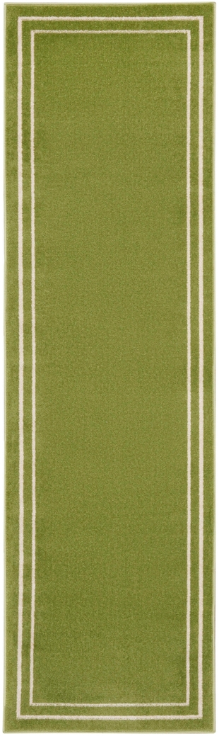 Nourison Home Outdoor Essentials 2' x 6' Area Rug, Green/Ivory, large