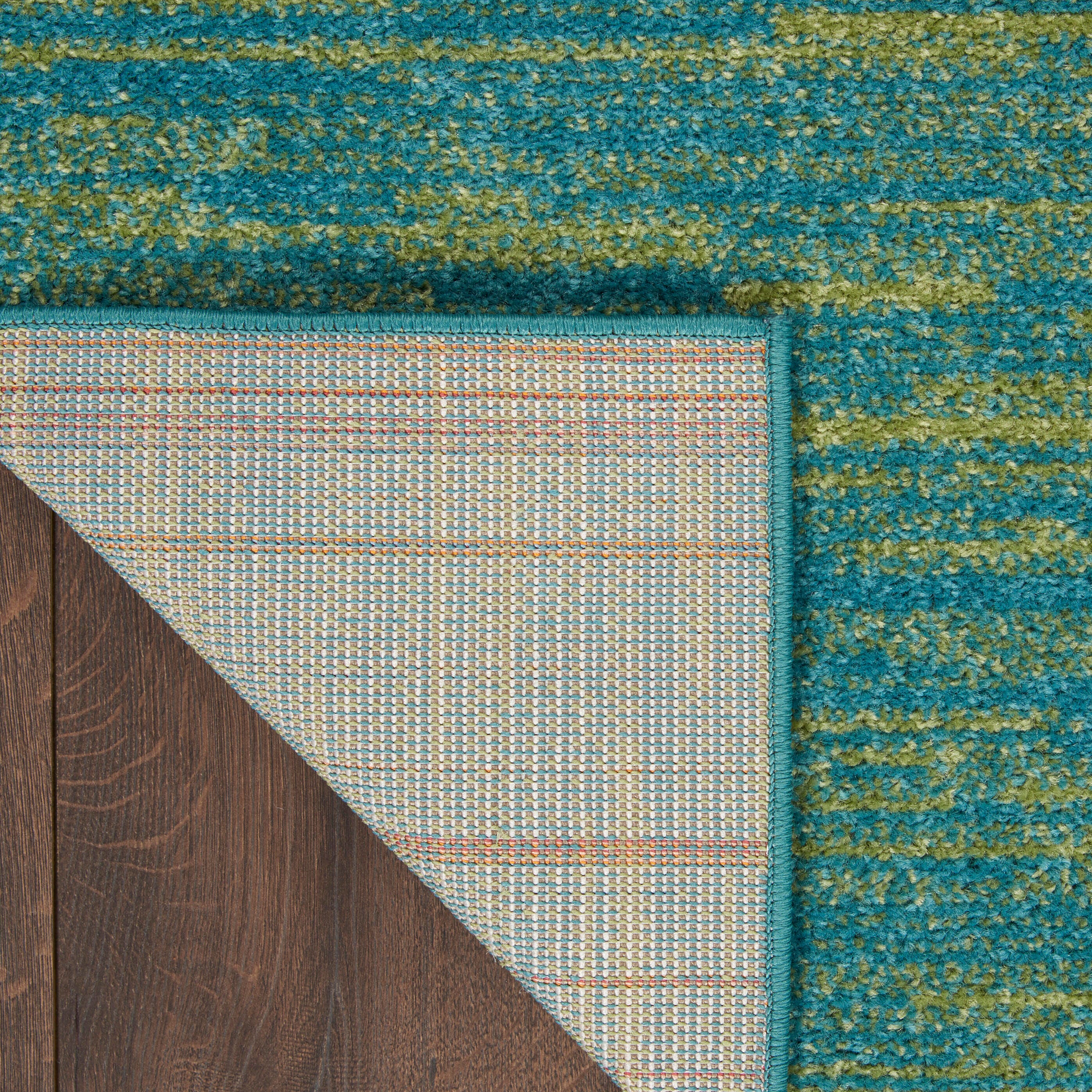 Nourison Home Outdoor Essentials 2' x 14' Runner Rug, Blue/Green, large
