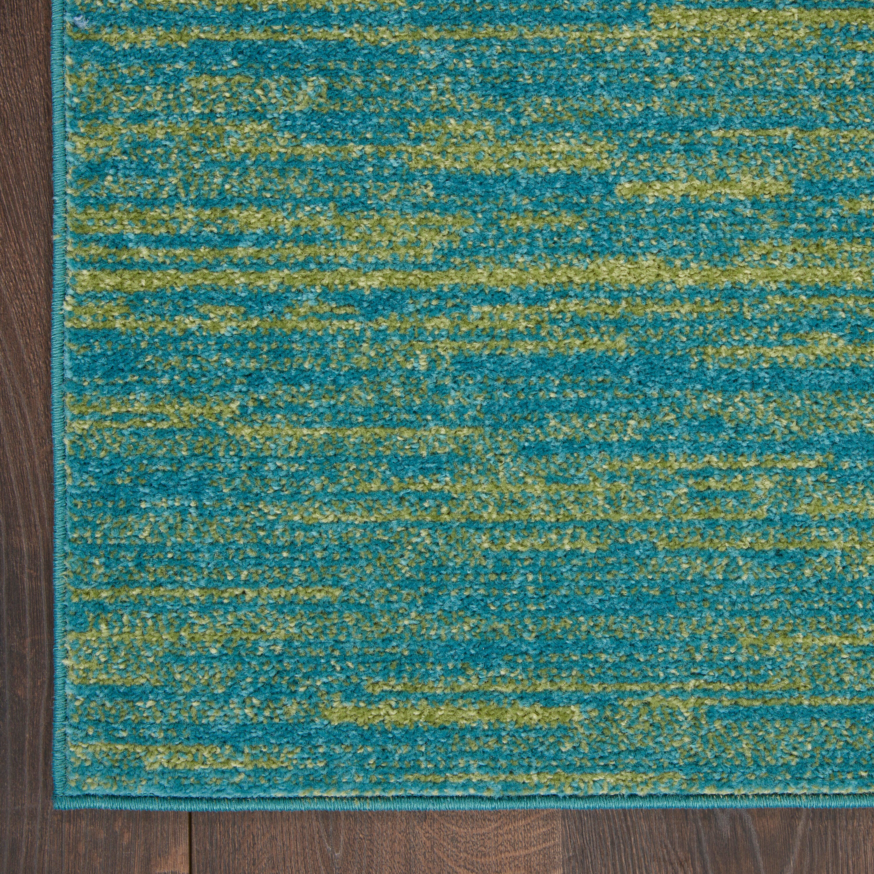 Nourison Home Outdoor Essentials 2' x 18' Runner Rug, Blue/Green, large