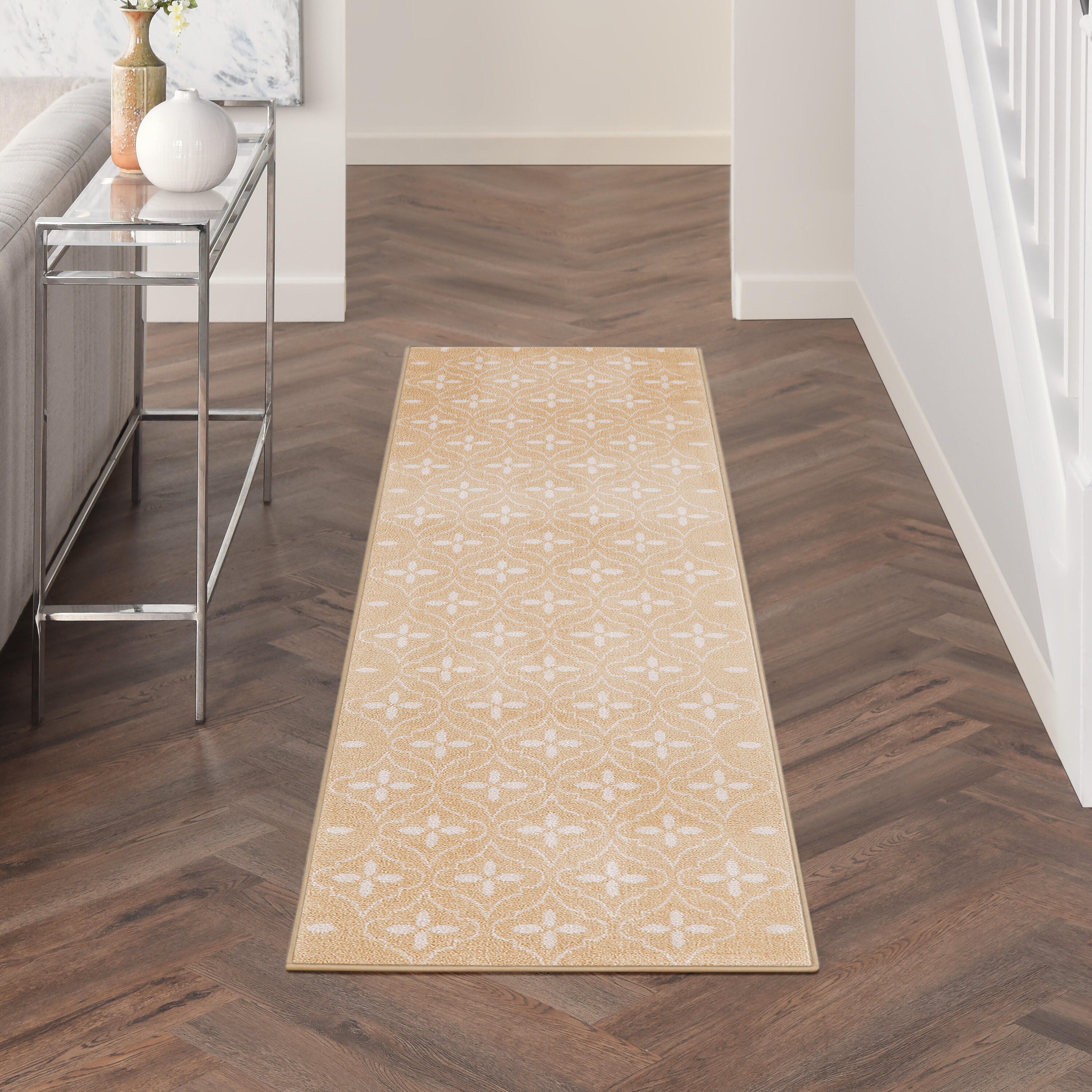 Nourison Home Outdoor Essentials 2' x 8' Runner Rug, Beige/Ivory, rollover
