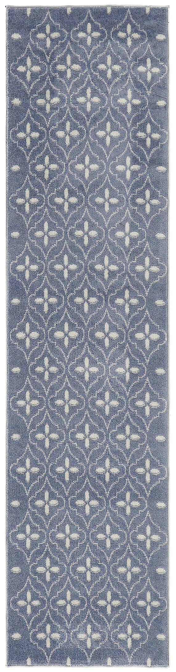 Nourison Home Outdoor Essentials 2' x 8' Runner Rug, Blue/Ivory, large