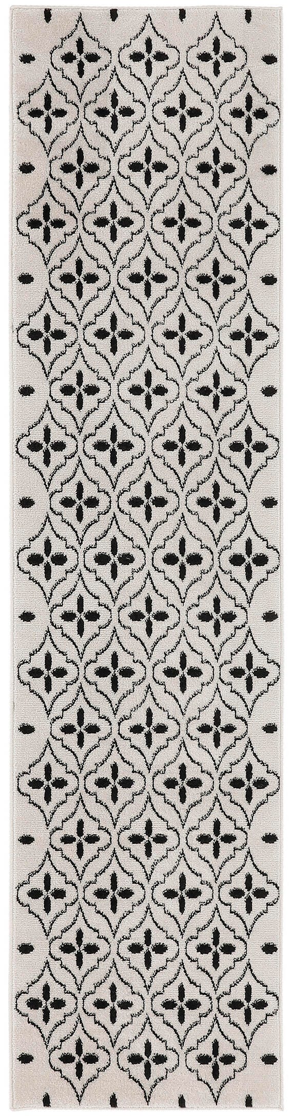 Nourison Home Outdoor Essentials 2' x 8' Runner Rug, Ivory/Black, large