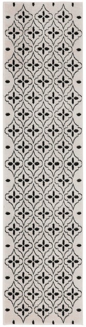 Nourison Home Outdoor Essentials 2'2" x 7'6" Runner Rug, Ivory/Black