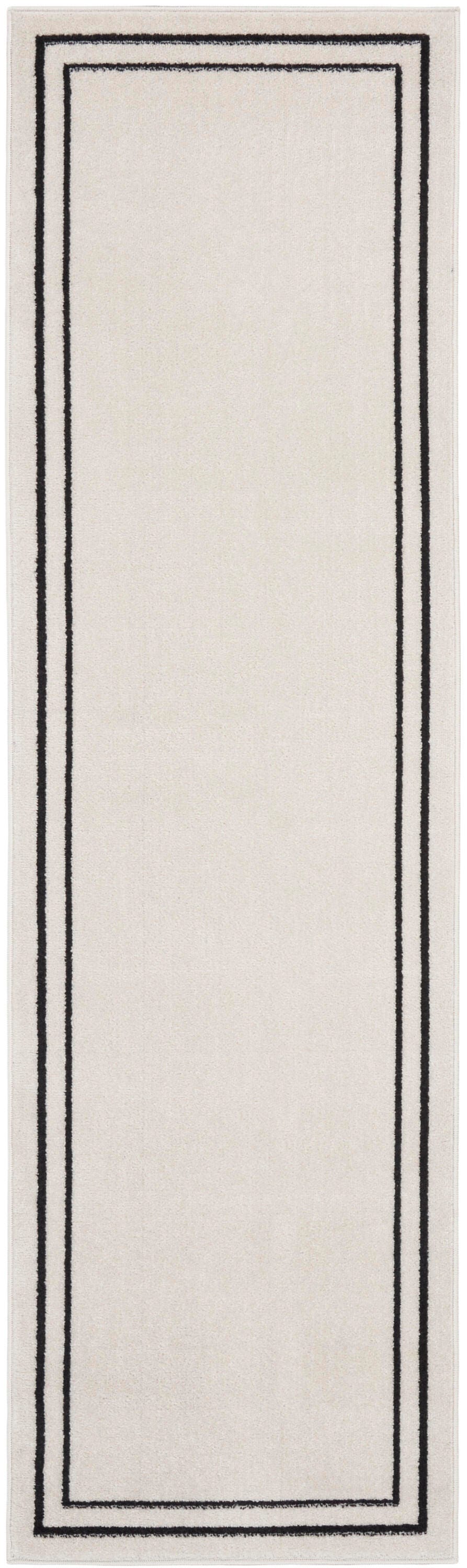 Nourison Home Outdoor Essentials 2' x 8' Runner Rug, Ivory/Black, large
