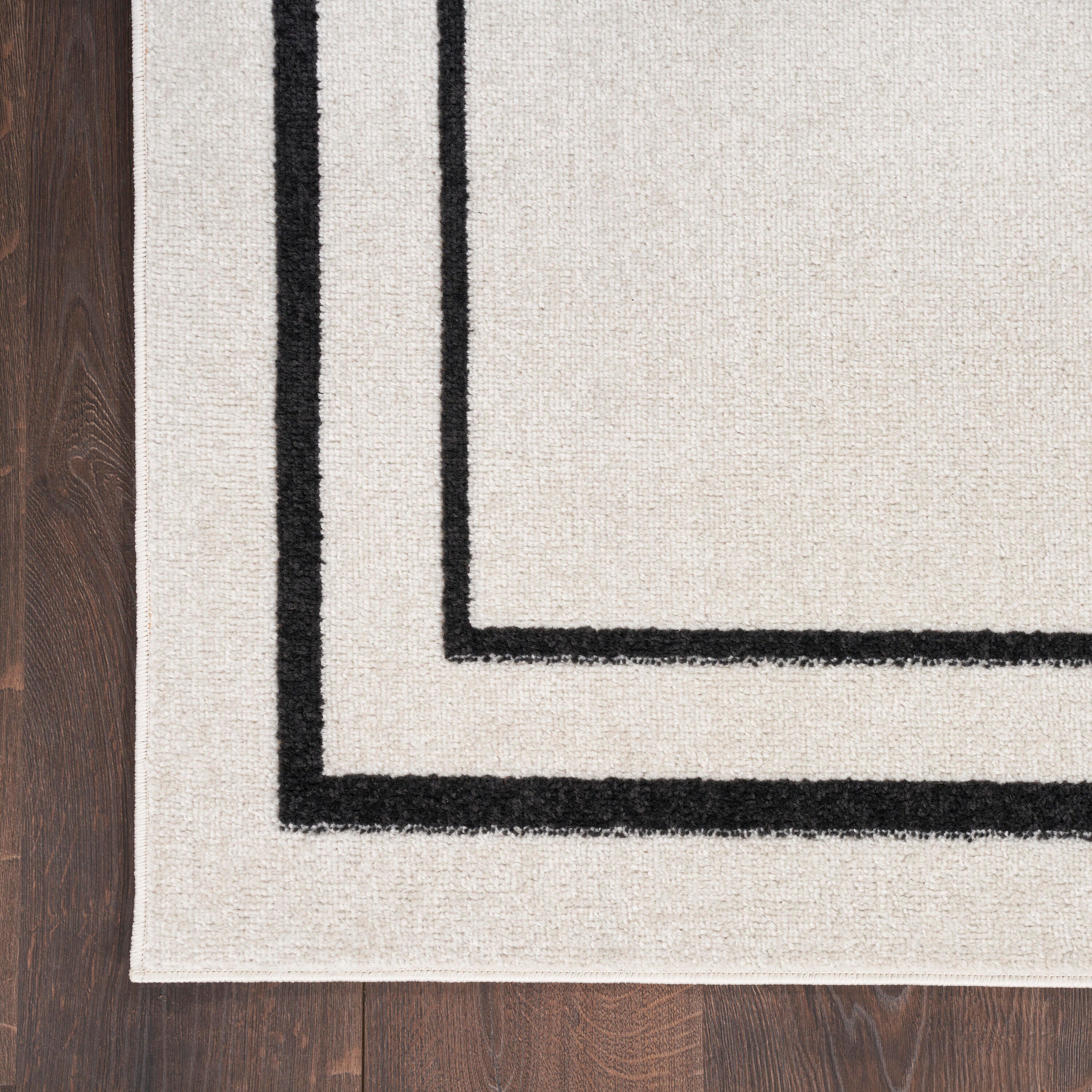 Nourison Home Outdoor Essentials 2' x 8' Runner Rug, Ivory/Black, large