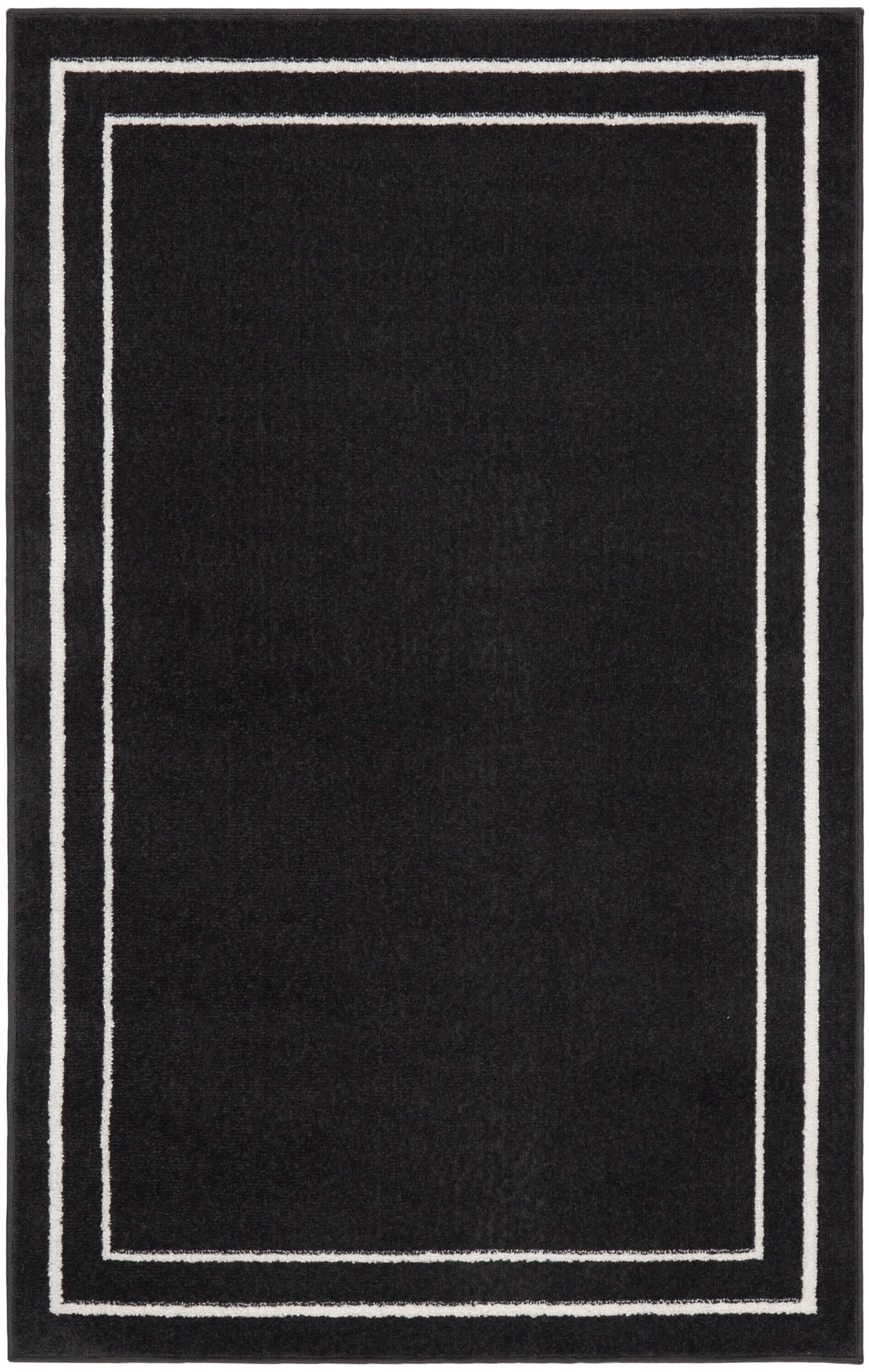 Nourison Home Outdoor Essentials 3' x 5' Area Rug, Black/Ivory, large