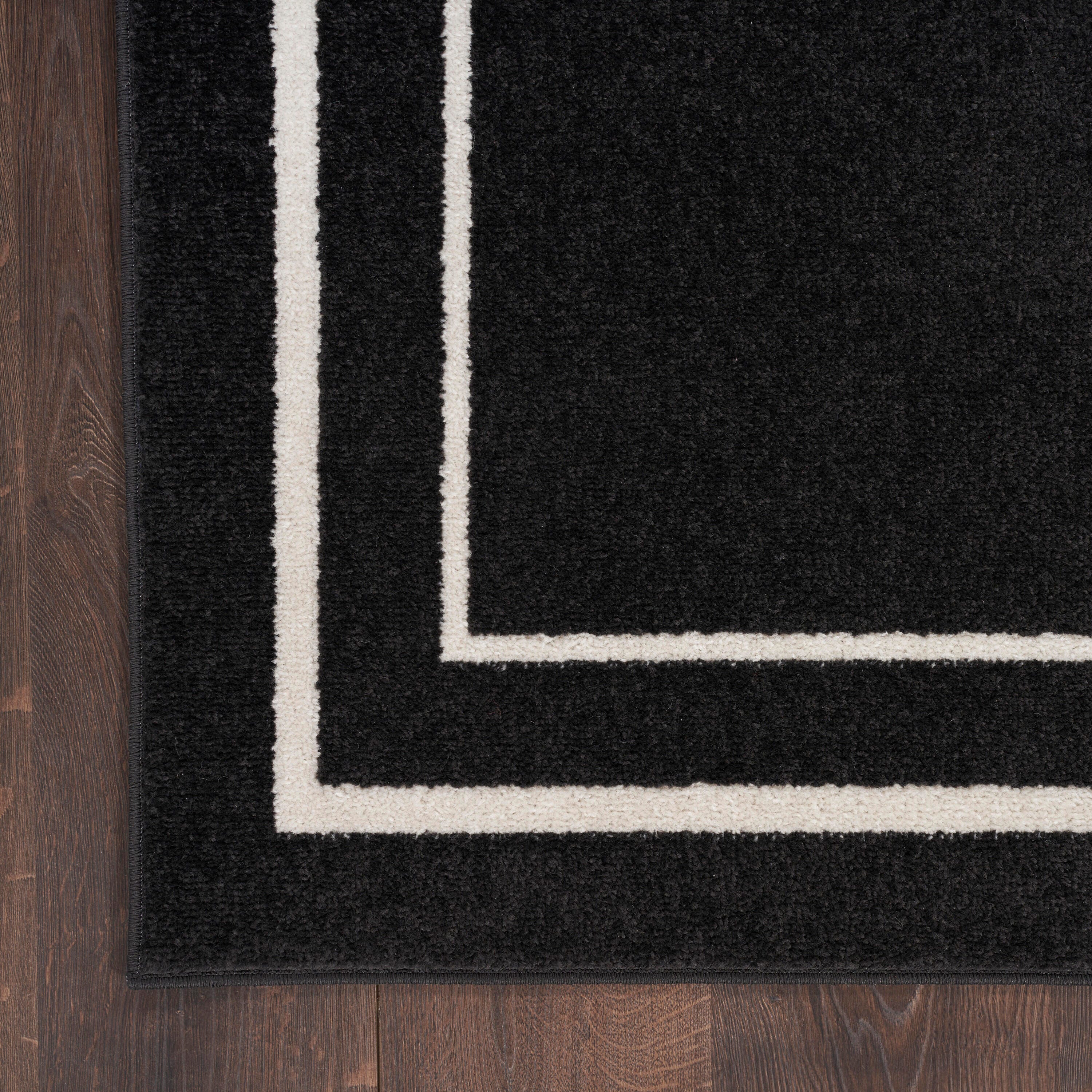 Nourison Home Outdoor Essentials 3' x 5' Area Rug, Black/Ivory, large