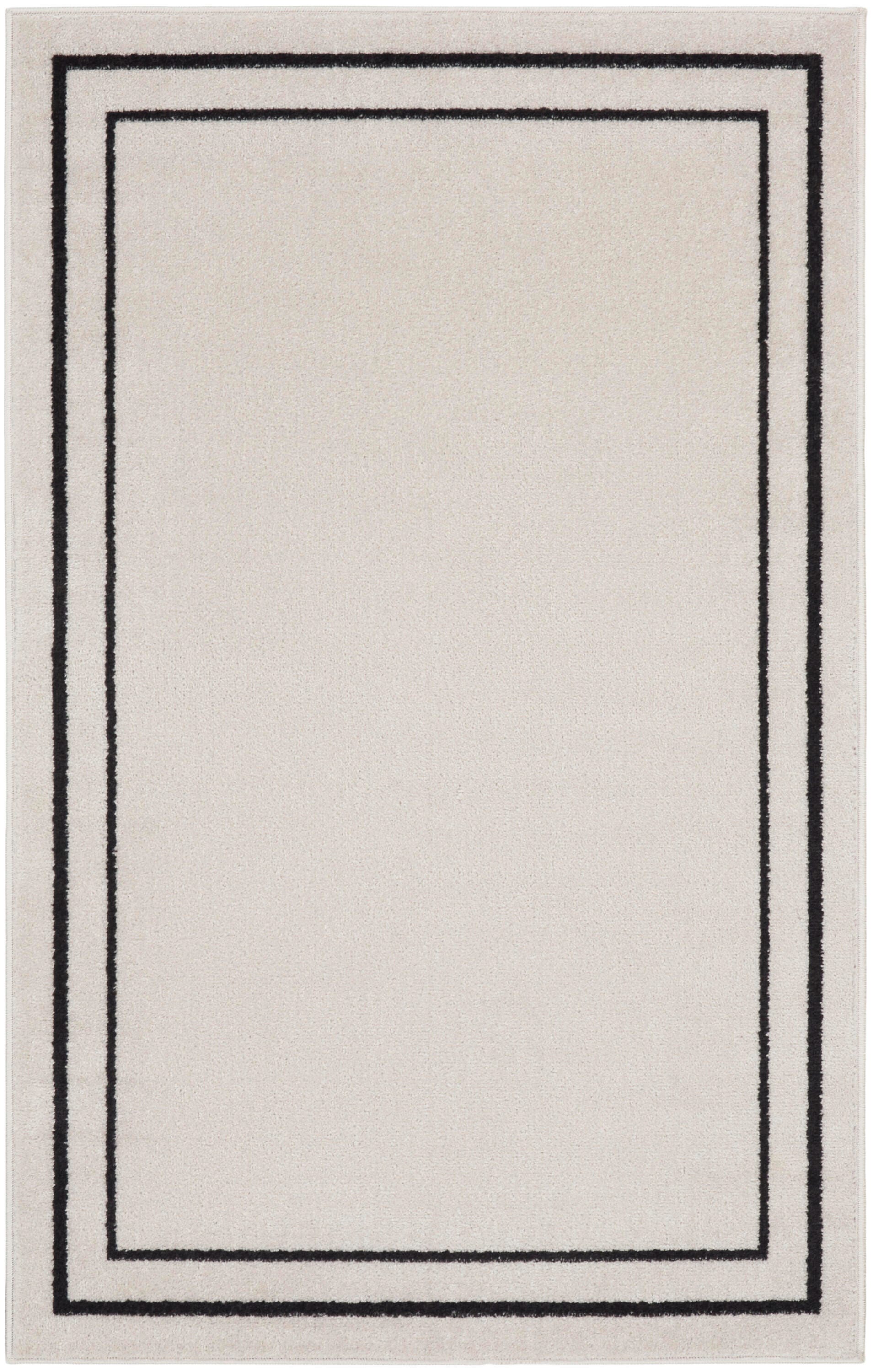 Nourison Home Outdoor Essentials 3' x 5' Area Rug, Ivory/Black, large