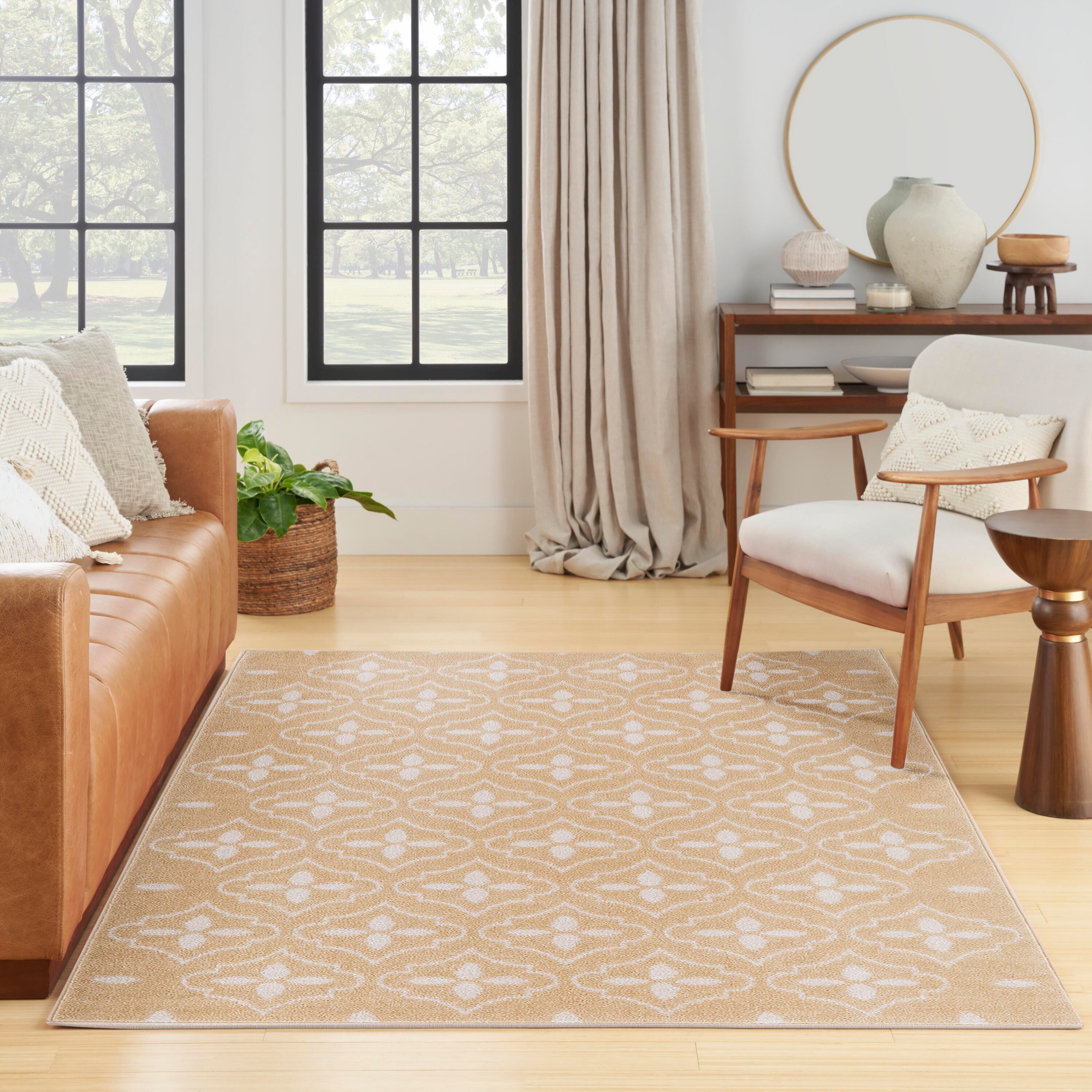 Nourison Home Outdoor Essentials 4' x 6' Area Rug, Beige/Ivory, large