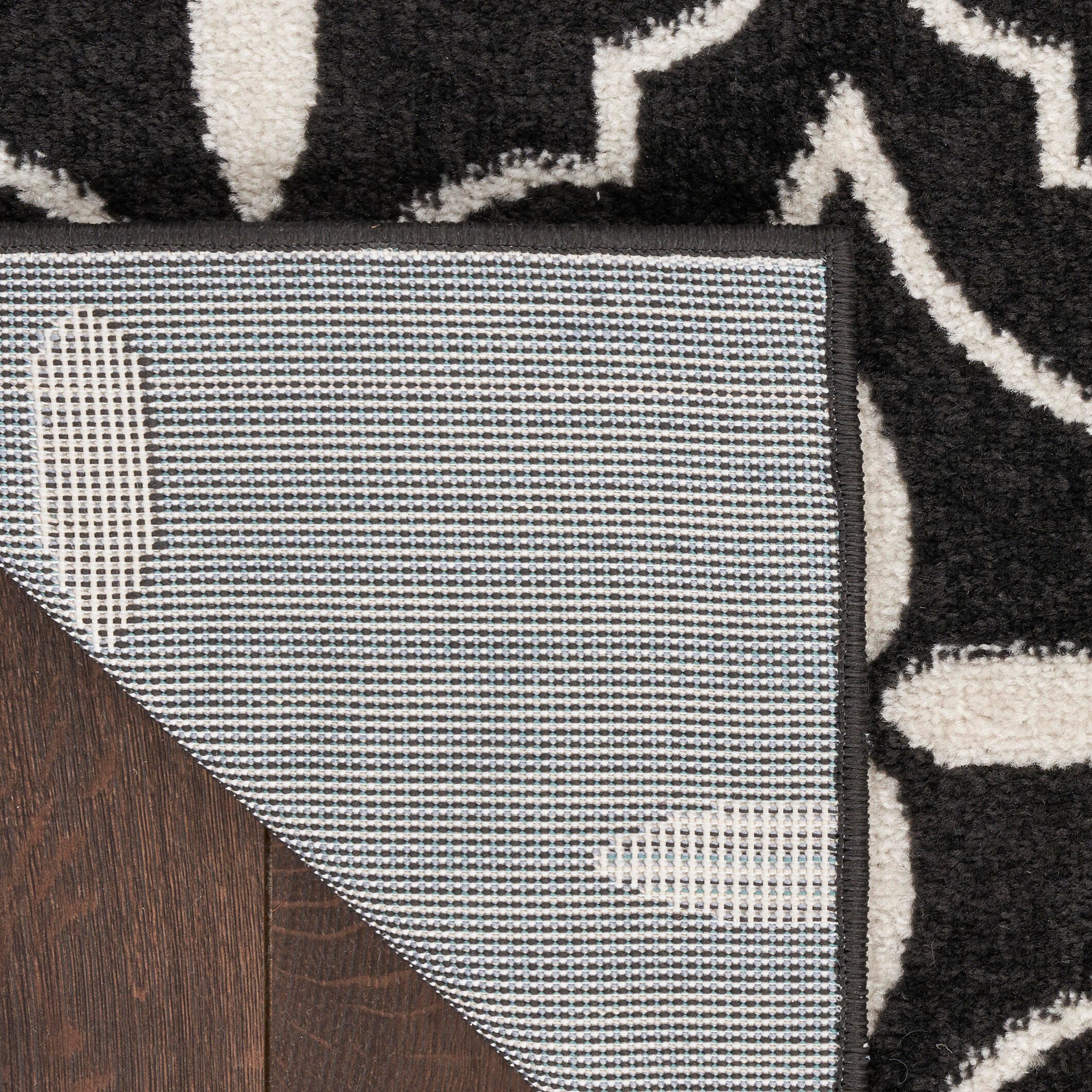 Nourison Home Outdoor Essentials 4' x 6' Area Rug, Black/Ivory, large