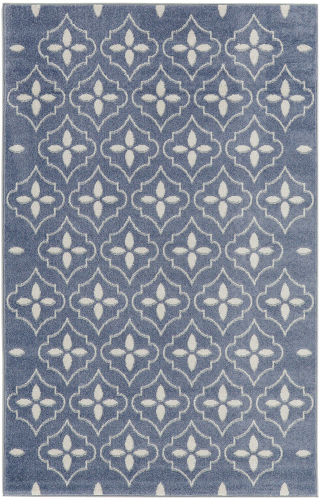 Nourison Home Outdoor Essentials 4' x 6' Area Rug, Blue/Ivory, large