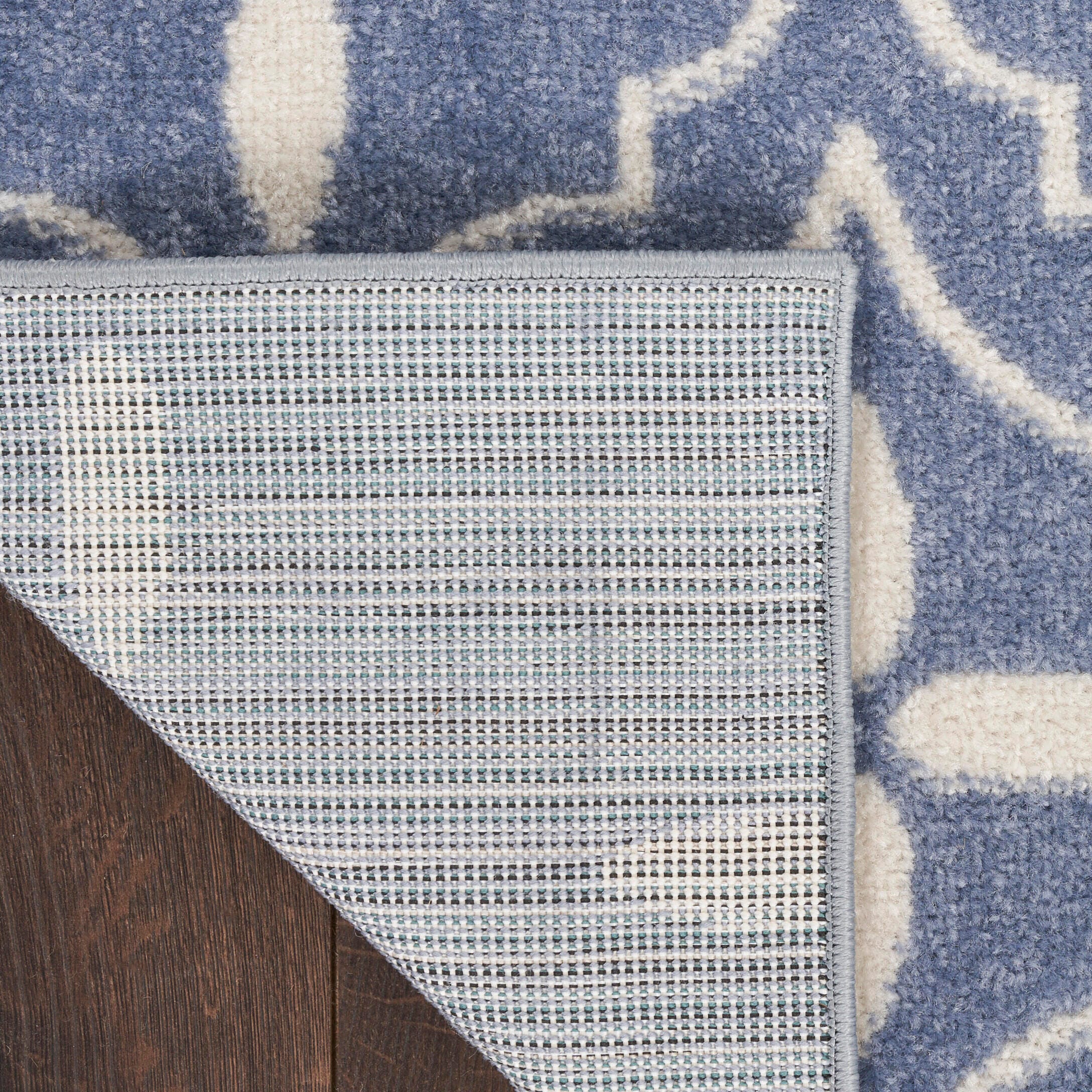 Nourison Home Outdoor Essentials 4' x 6' Area Rug, Blue/Ivory, large