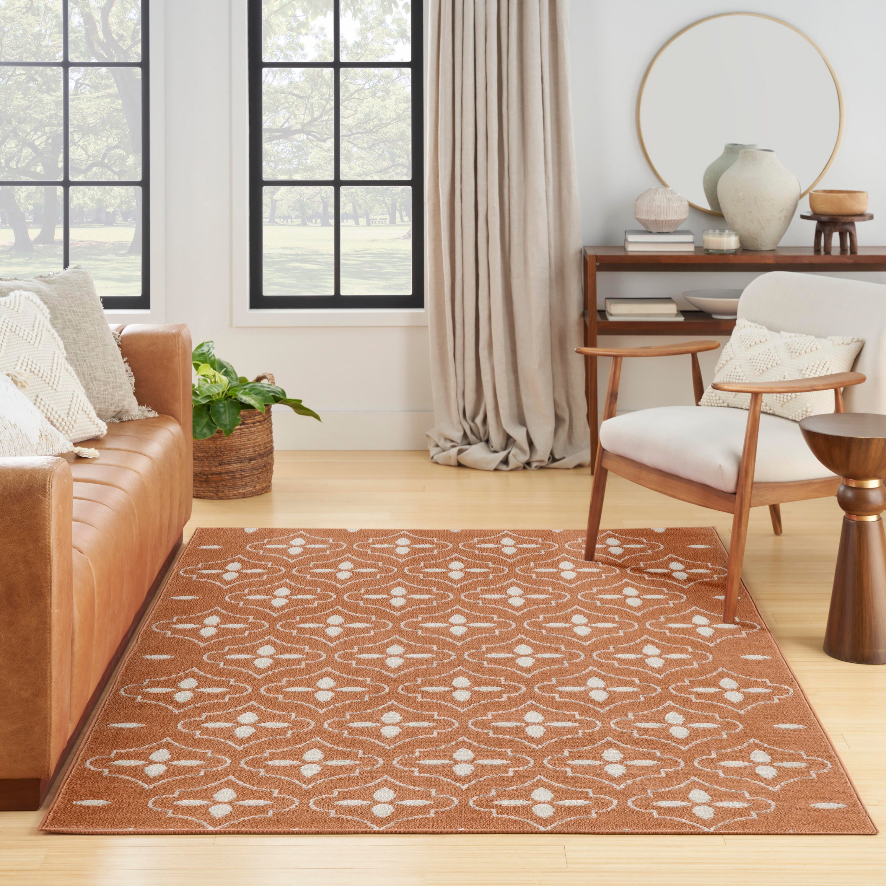 Nourison Home Outdoor Essentials 4' x 6' Area Rug, Copper, large
