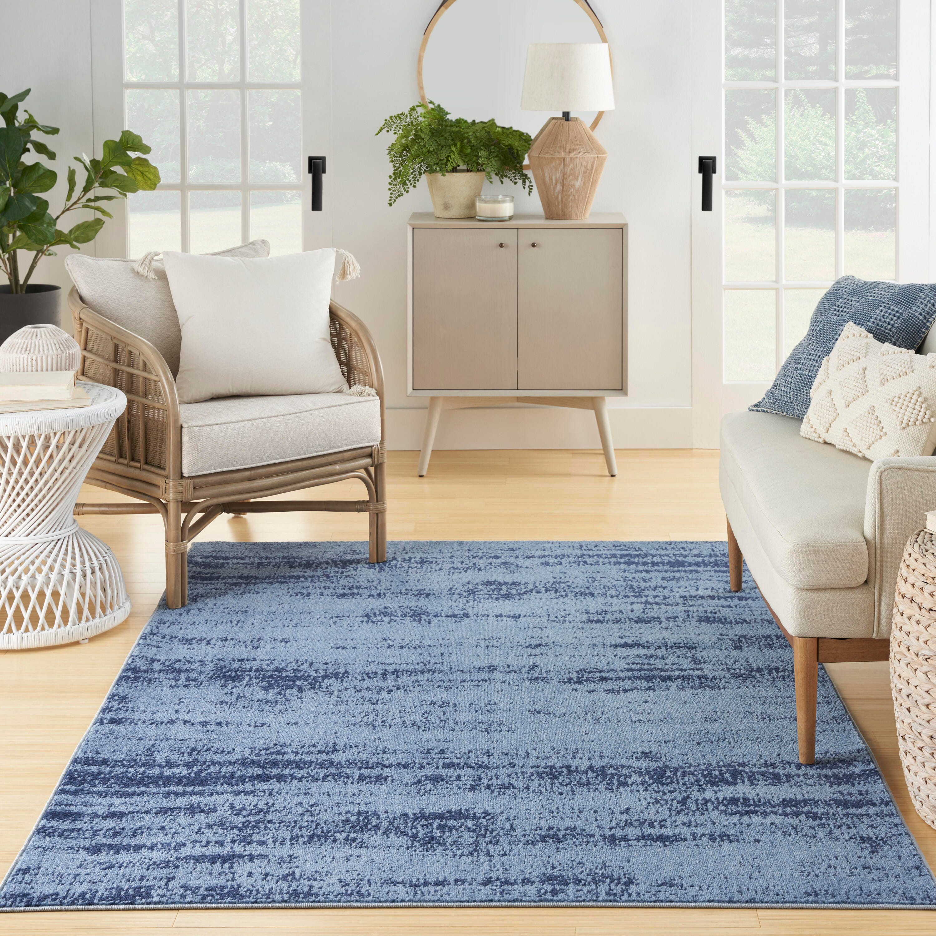 Nourison Home Outdoor Essentials 4' x 6' Area Rug, Denim, large