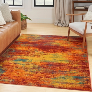 Nourison Home Outdoor Essentials 4' x 6' Area Rug, Flame, rollover