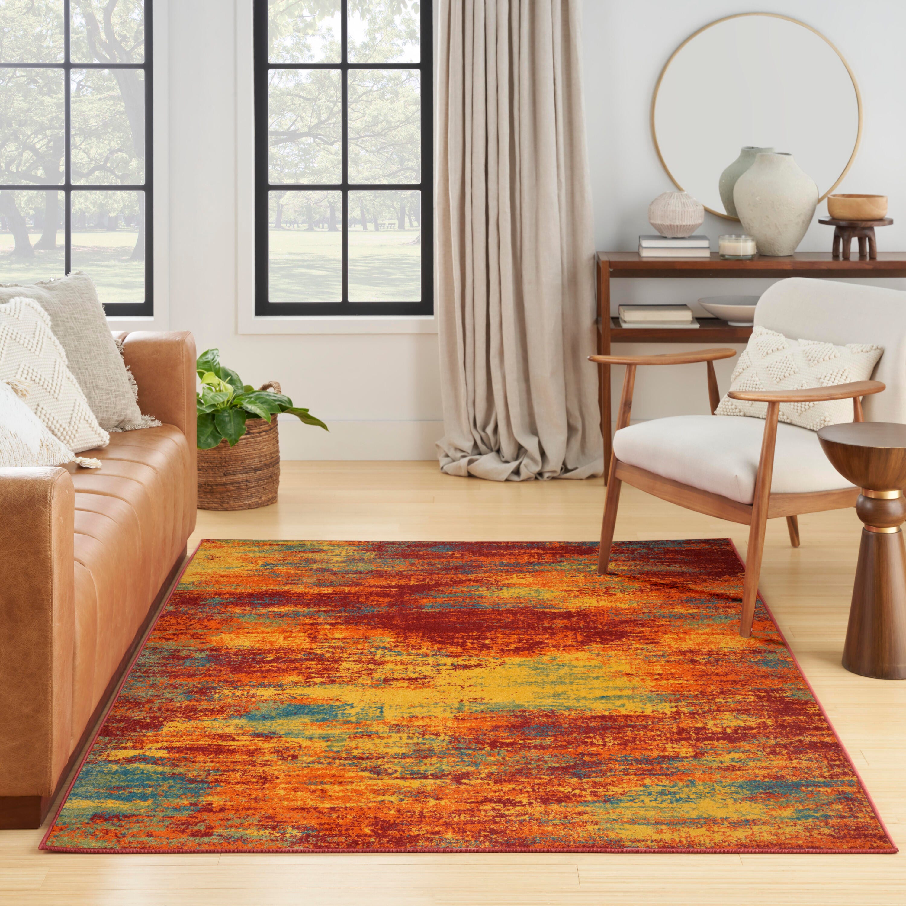 Nourison Home Outdoor Essentials 4' x 6' Area Rug, Flame, large